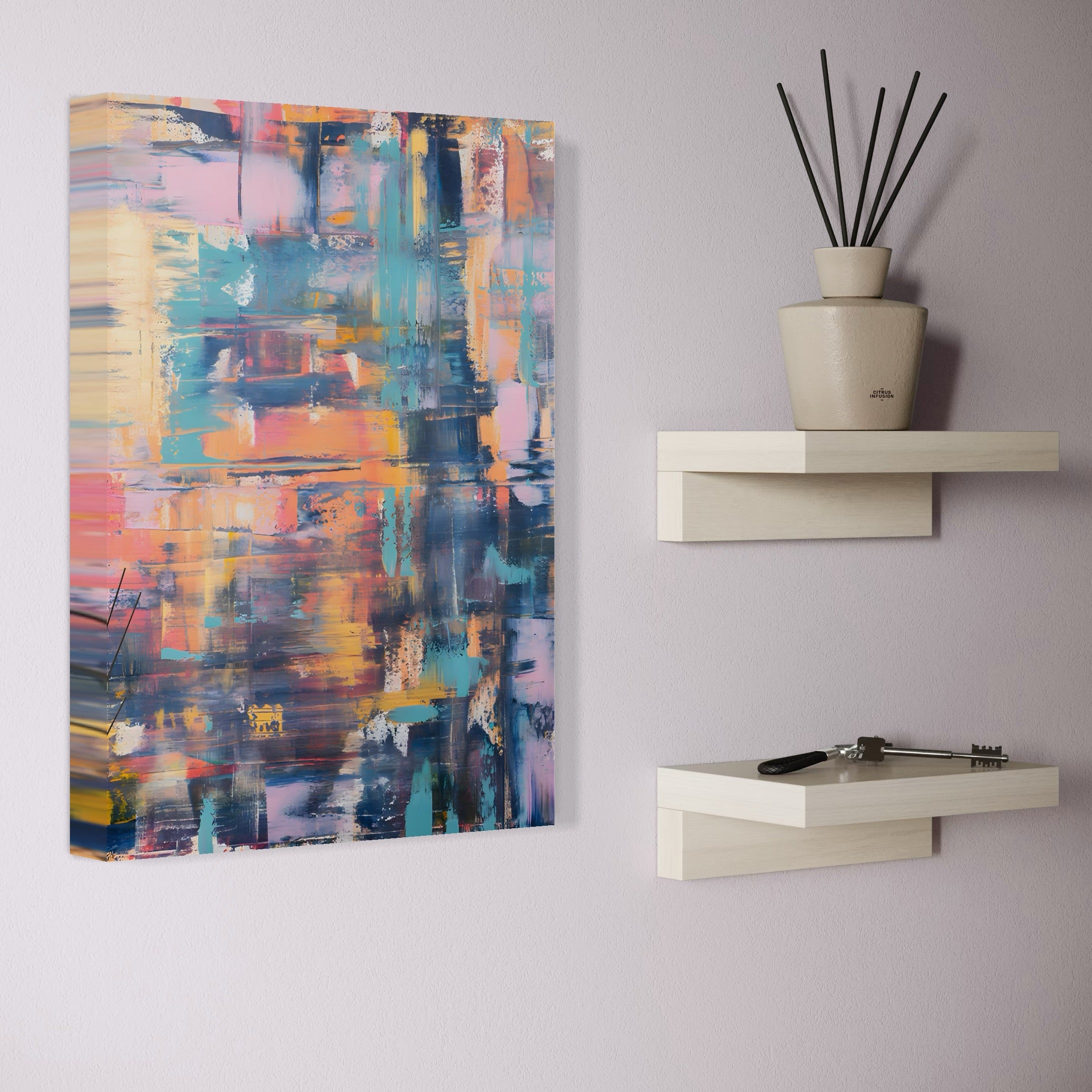 Tablou Canvas Premium LuxCanva® C1226, Abstract Colors Landscape ,  Relaxare, Living Room, Culori Vibrante