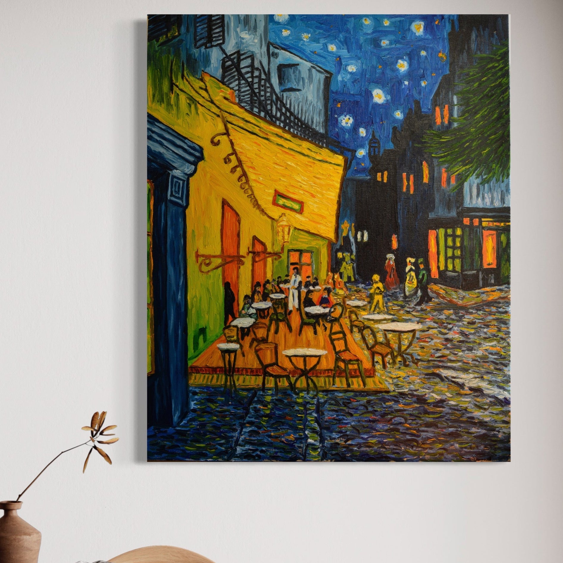 Tablou Canvas Premium LuxCanva® A1103, Arta Cinei , Cafenea, Plimbare De Seara, Cina In Oras, Culori Vibrante