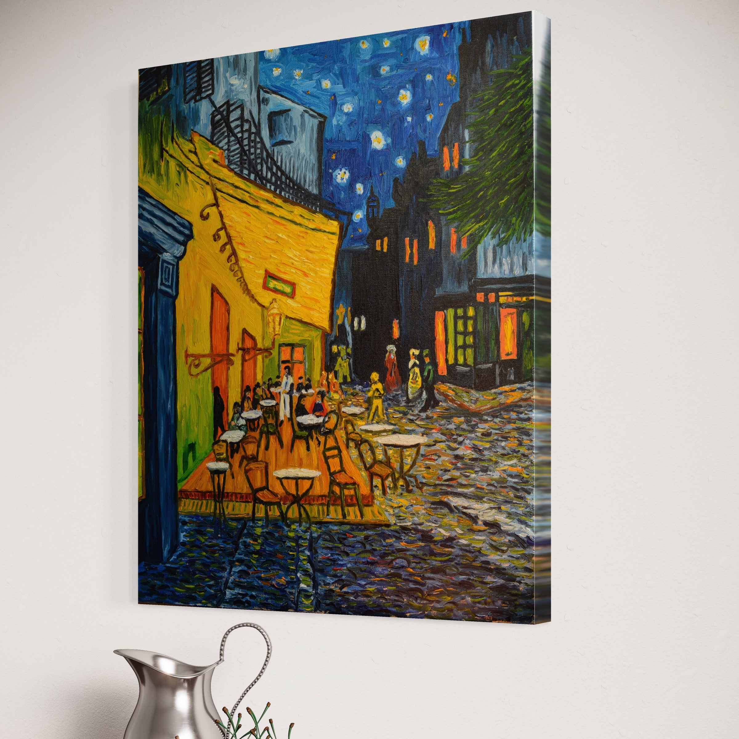 Tablou Canvas Premium LuxCanva® A1103, Arta Cinei , Cafenea, Plimbare De Seara, Cina In Oras, Culori Vibrante