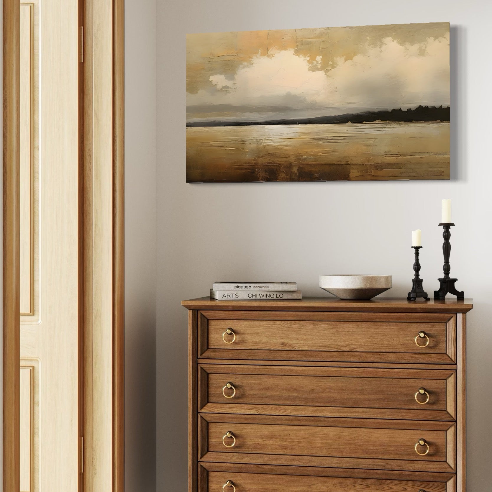 Tablou Canvas Premium LuxCanva® C1230, Sunset On The Lake , Relaxare, Living Room, Culori Vibrante