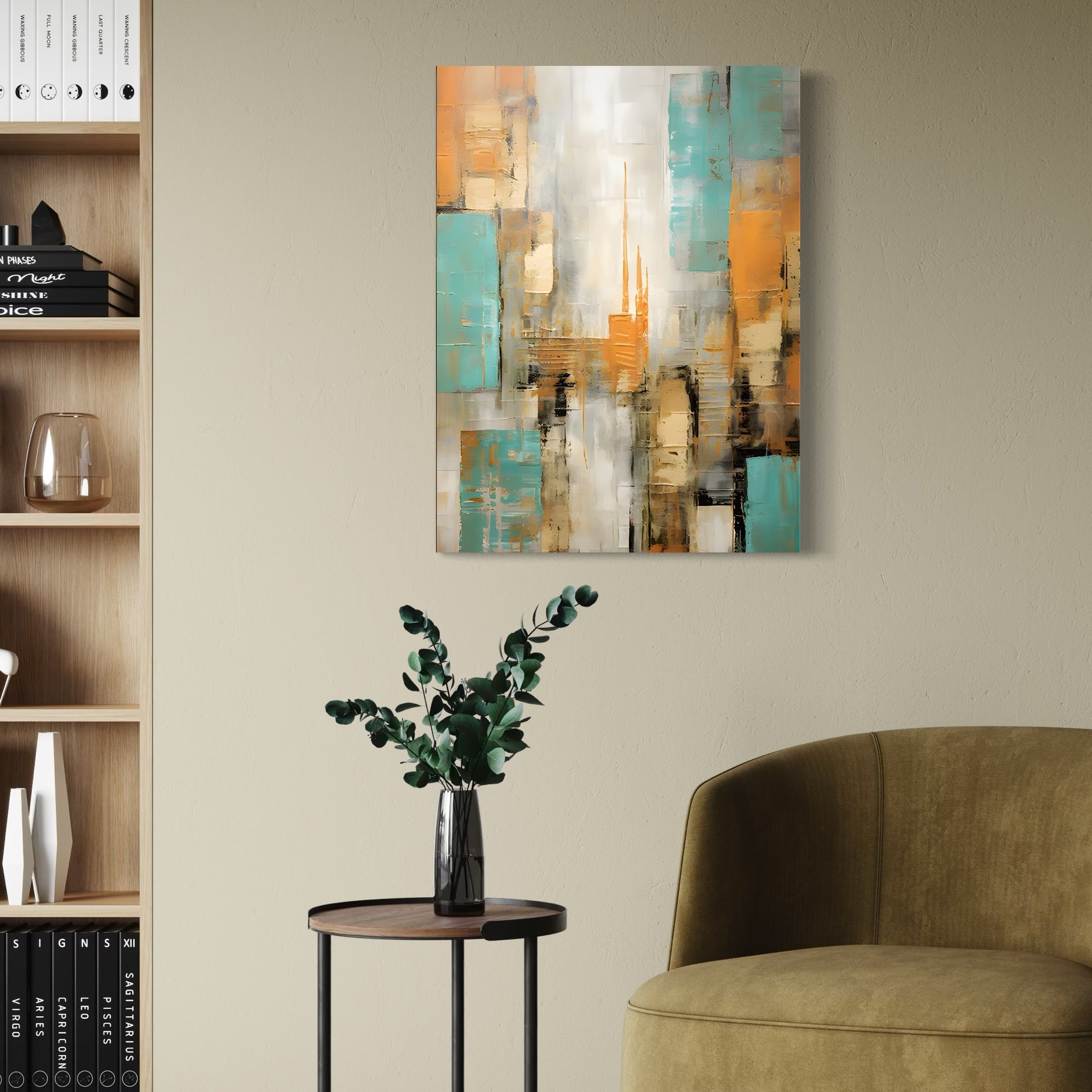 Tablou Canvas Premium LuxCanva® C1232, Abstract Colors Lanscape , Relaxare, Living Room, Culori Vibrante