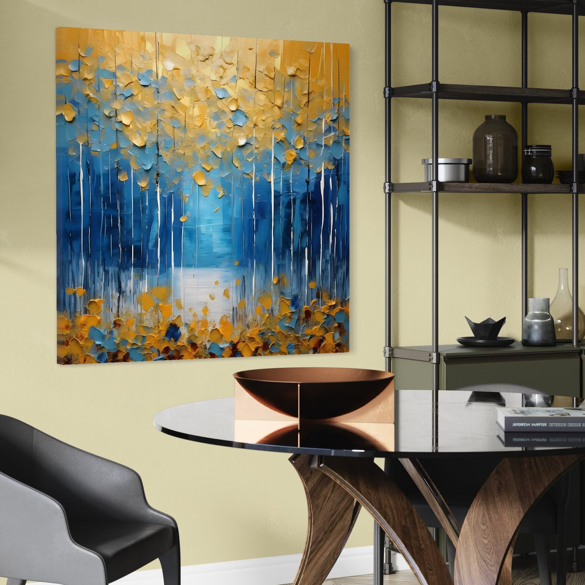 Tablou Canvas Premium LuxCanva® C1234, Abstract Autum Leafs , Relaxare, Living Room, Culori Vibrante