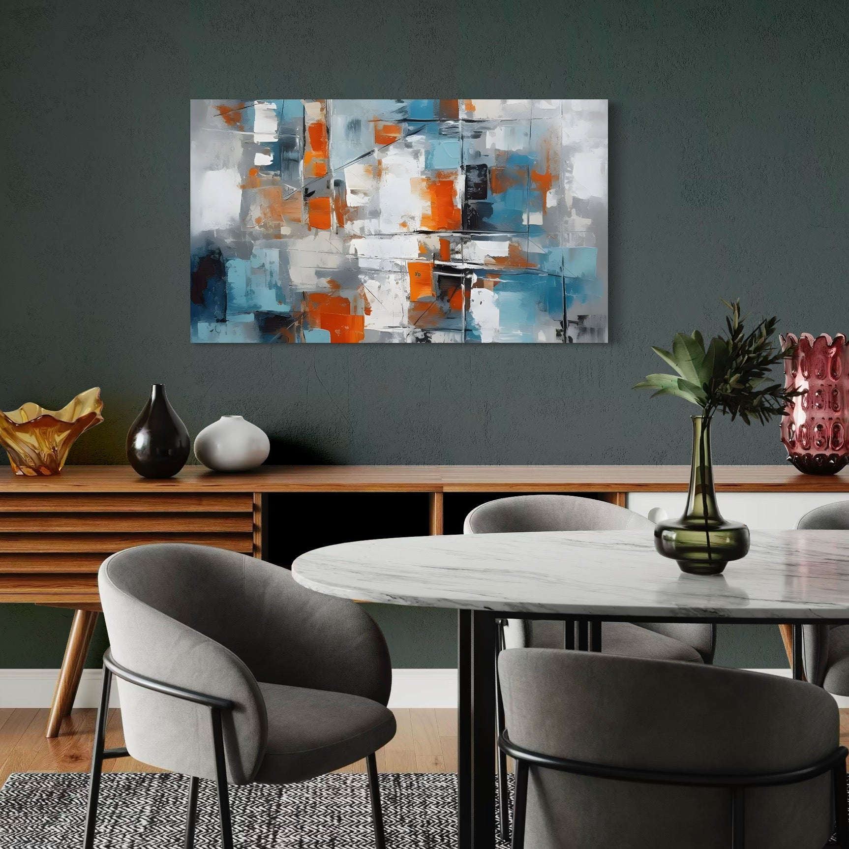 Tablou Canvas Premium LuxCanva® C1236, Abstract Bright Colours Painting , Relaxare, Living Room, Culori Vibrante