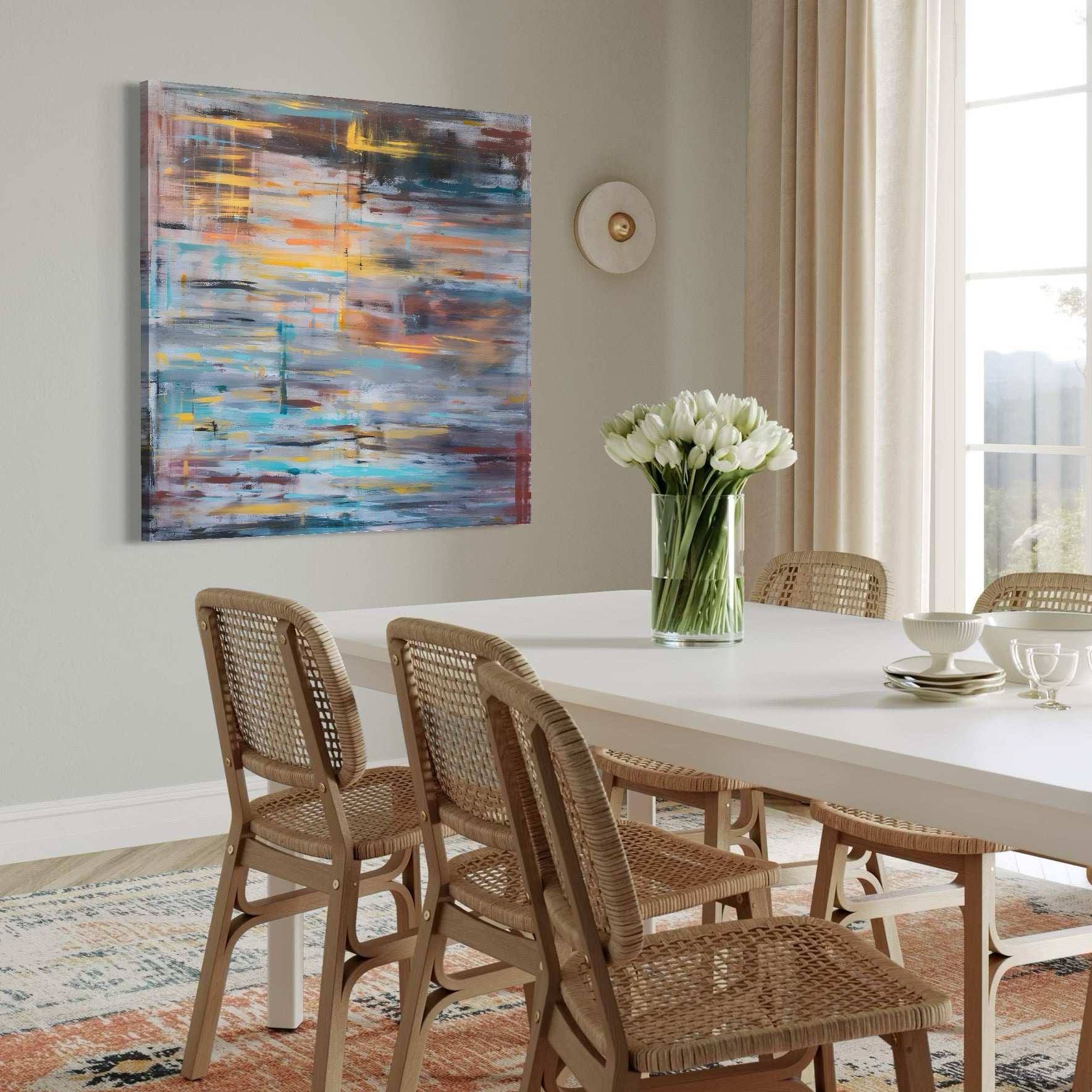 Tablou Canvas Premium LuxCanva® C1239, Luciul Apei , Relaxare, Living Room, Culori Vibrante