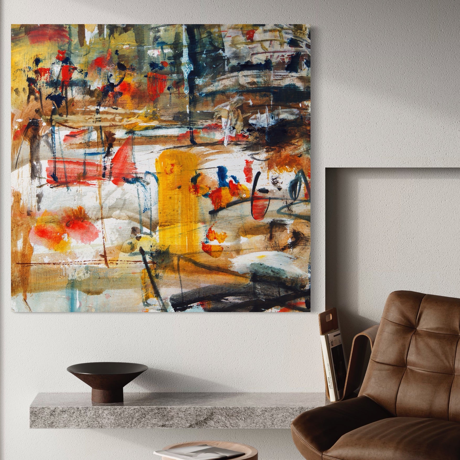 Tablou Canvas Premium LuxCanva® A1094, Dansul Culorilor , Arta Abstracta, Culoare, Pictura, Culori Vibrante