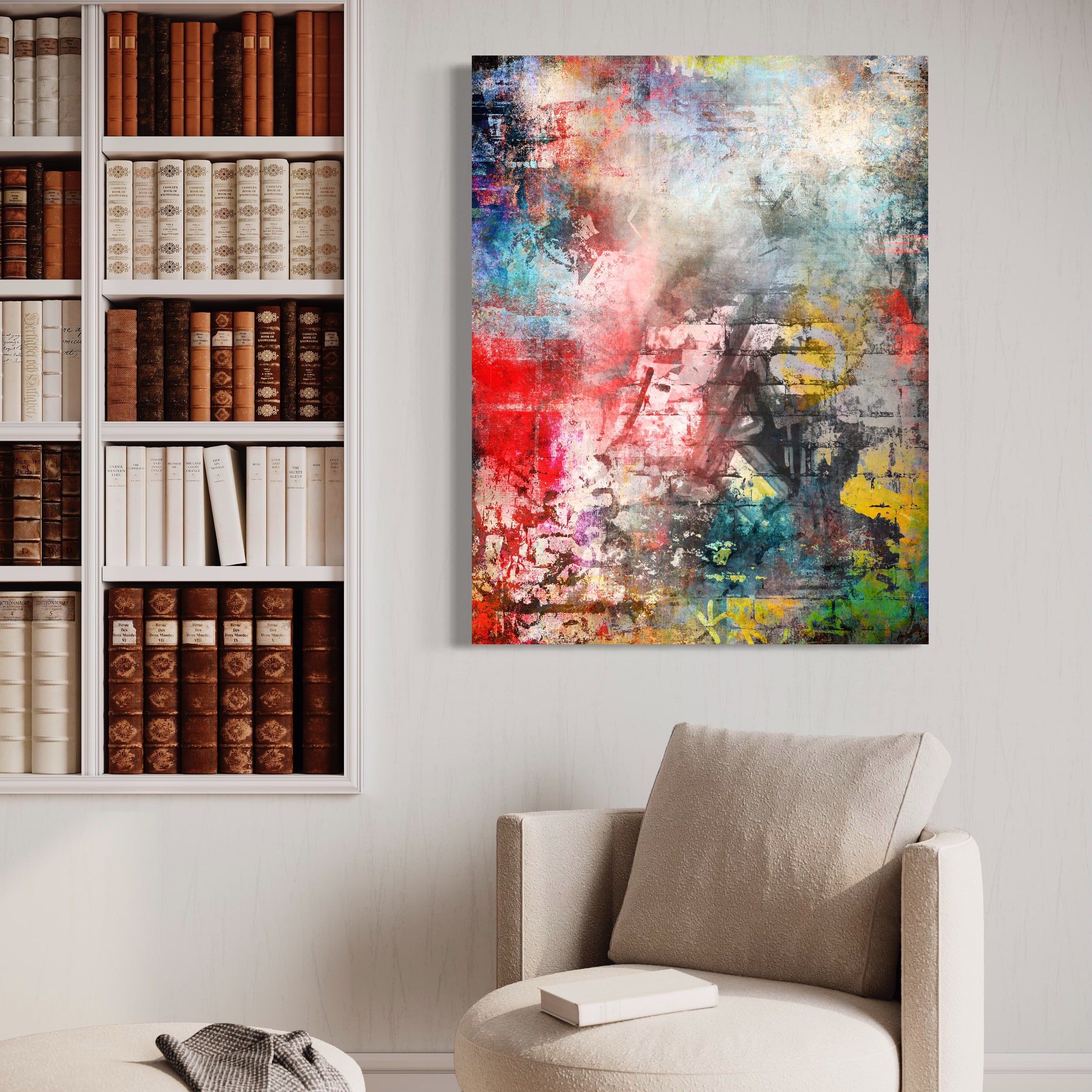 Tablou Canvas Premium LuxCanva® A1093, Perete Colorat , Arta Abstracta, Culoare, Culori Vibrante