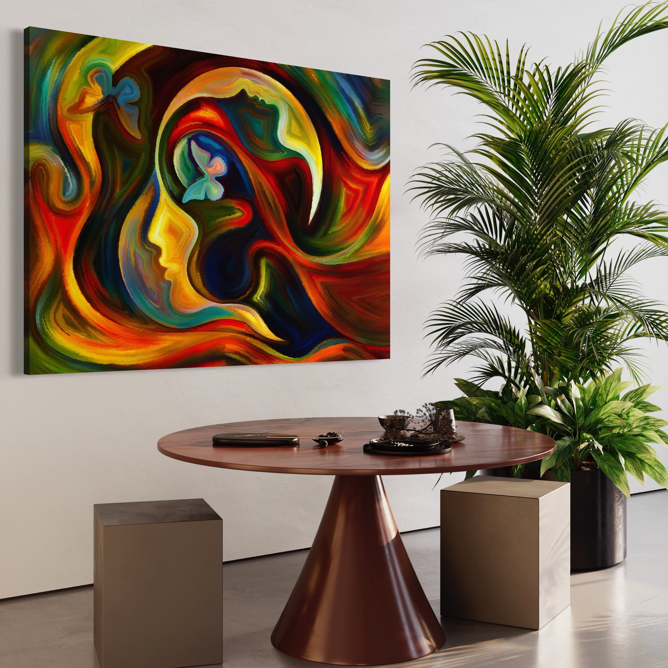 Tablou Canvas Premium LuxCanva® A1092, Butterfly Dream ,  Abstract, Fluturi, Vis Colorat, Culori Vibrante