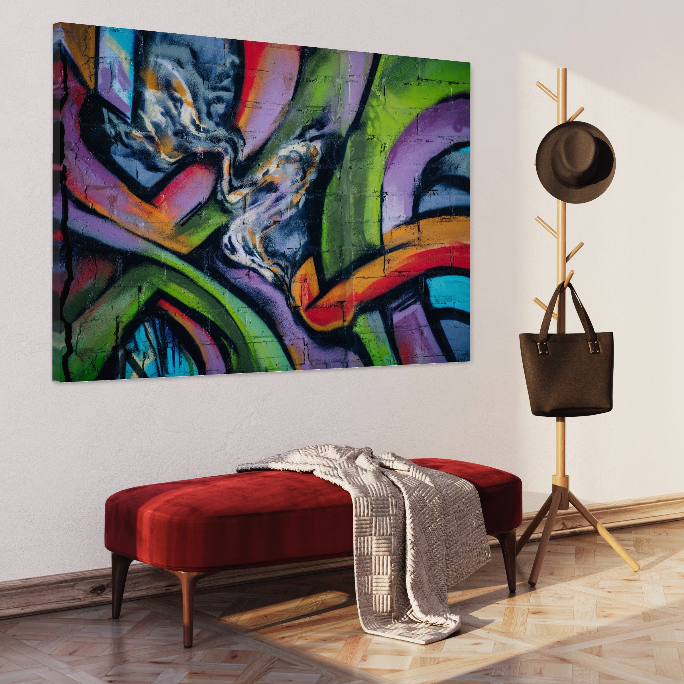 Tablou Canvas Premium LuxCanva® A1090, Graffiti , Abstract, Street Art, Multicolor, Culori Vibrante