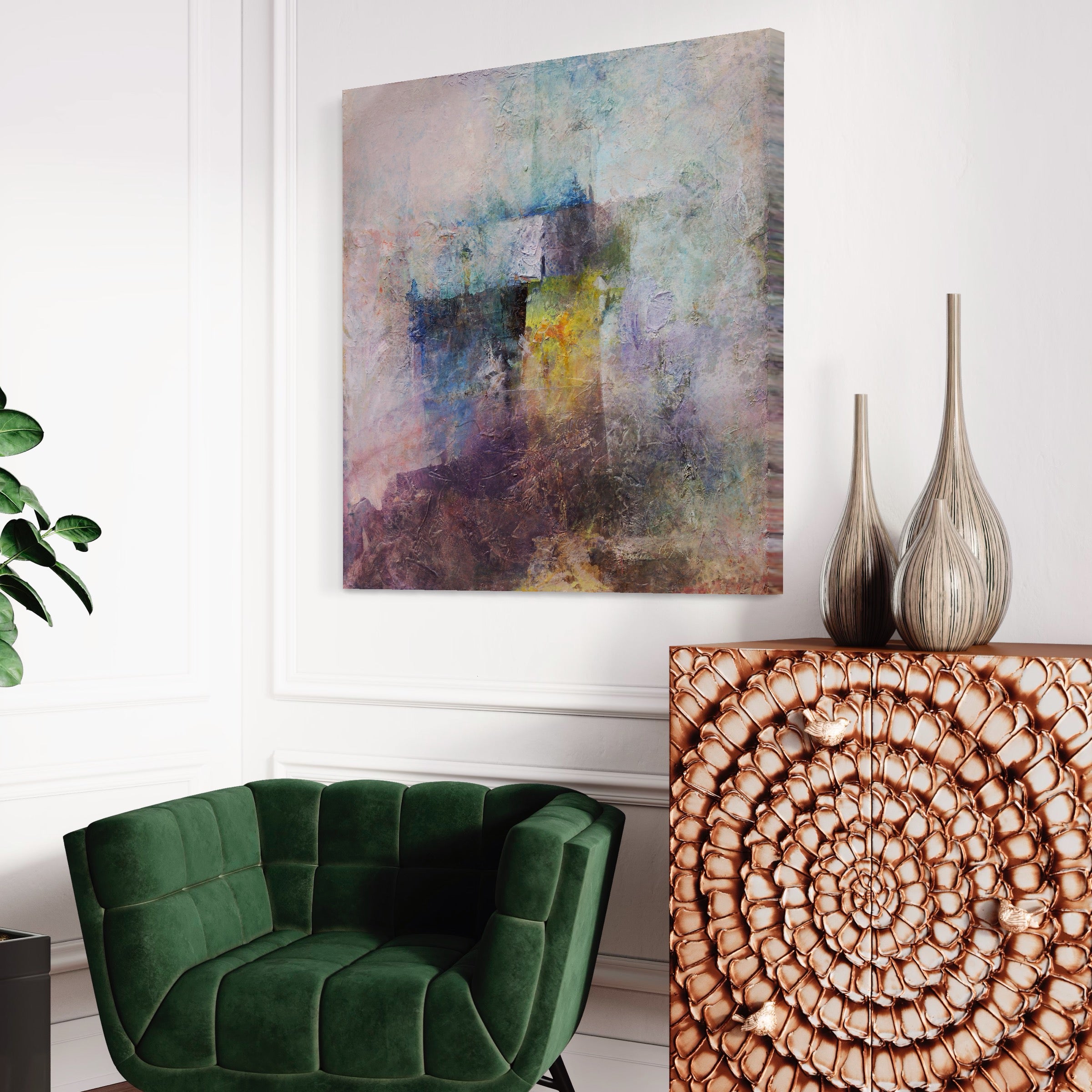 Tablou Canvas Premium LuxCanva® A1088, Colorful Purple , Abstract, Mov, Violet, Lavander, Multicolor, Culori Vibrante