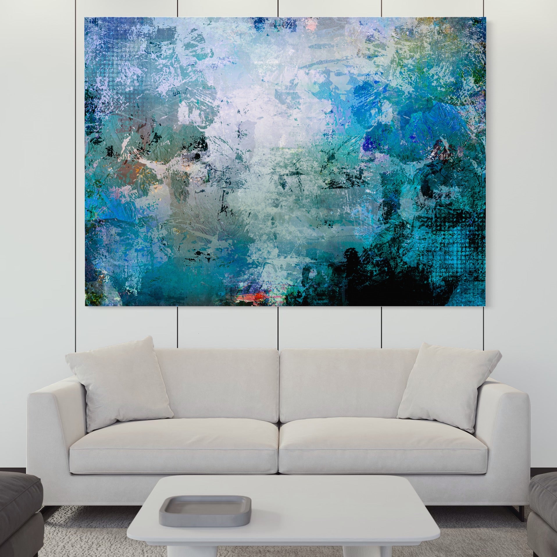 Tablou Canvas Premium LuxCanva® A1087, Colorful Blue , Abstract, BabyBlue, Albastru, Multicolor, Culori Vibrante