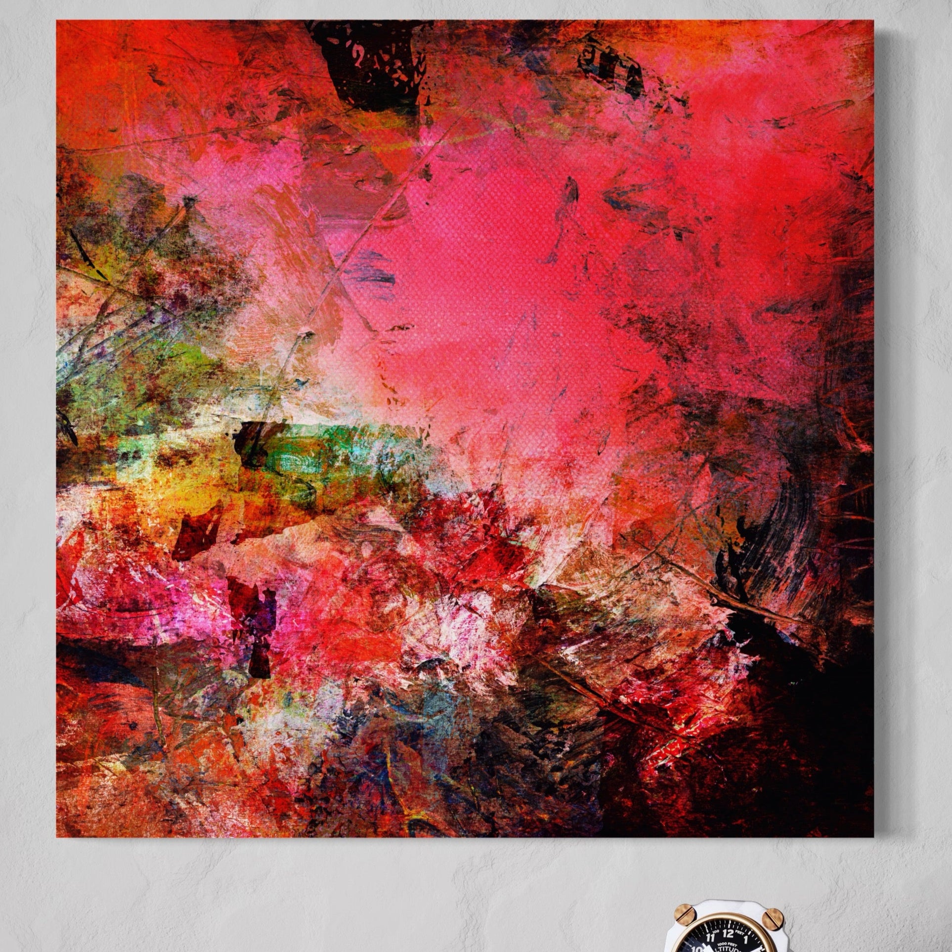 Tablou Canvas Premium LuxCanva® A1085, Colorful Red , Abstract, Red, Multicolor, Culori Vibrante
