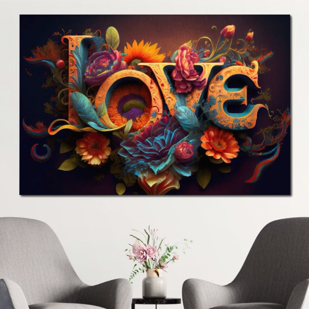 Tablou Canvas Premium LuxCanva® E1001, Flori ale Iubirii si Armoniei, Iubire, Flori, Natura, Eleganta, Living, Culori Vibrante