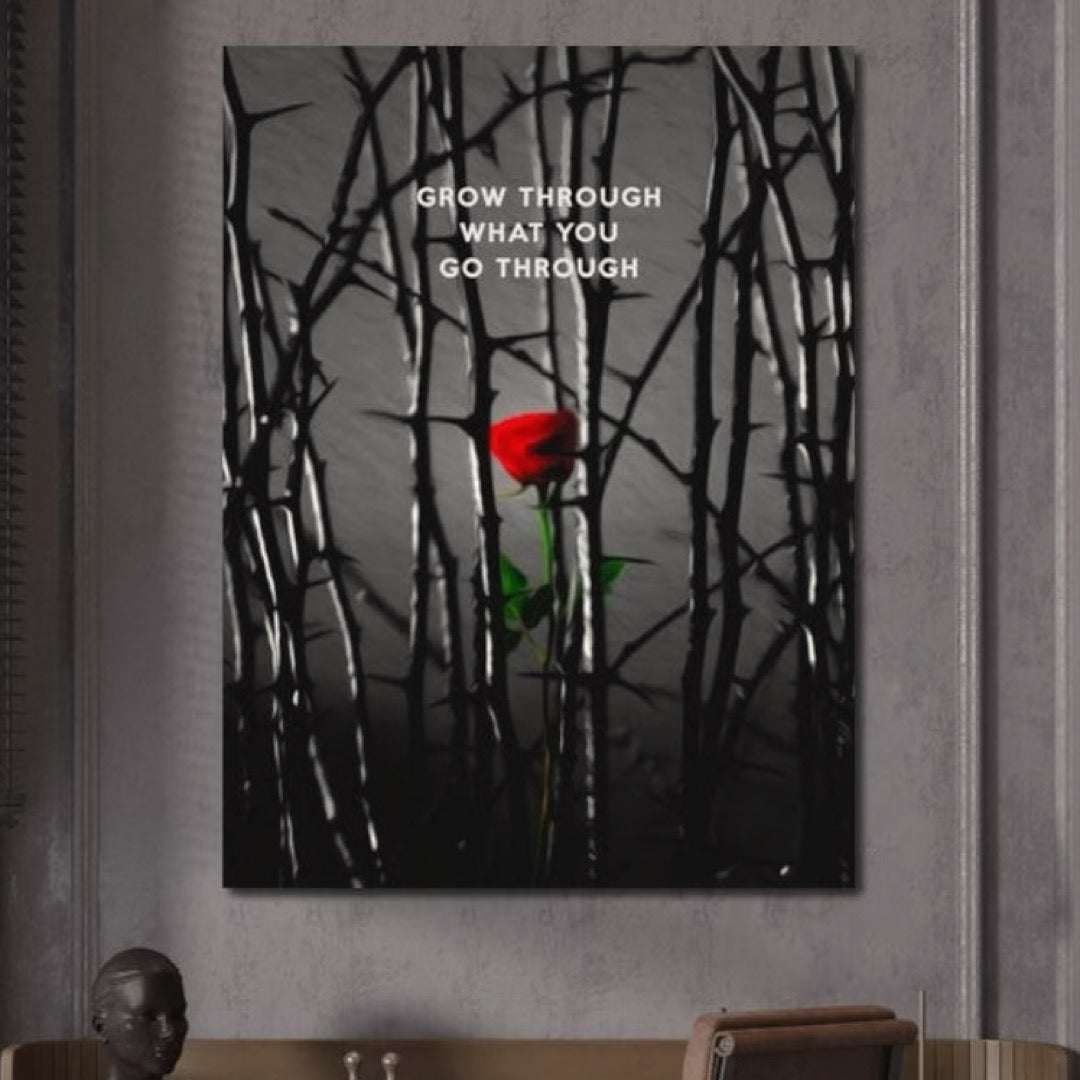 Tablou Canvas Premium LuxCanva® F1000, Puterea de a Inflori , Speranta, Vindecare, Evolutie, Curaj, Perseverenta, Living Room, Culori vibrante