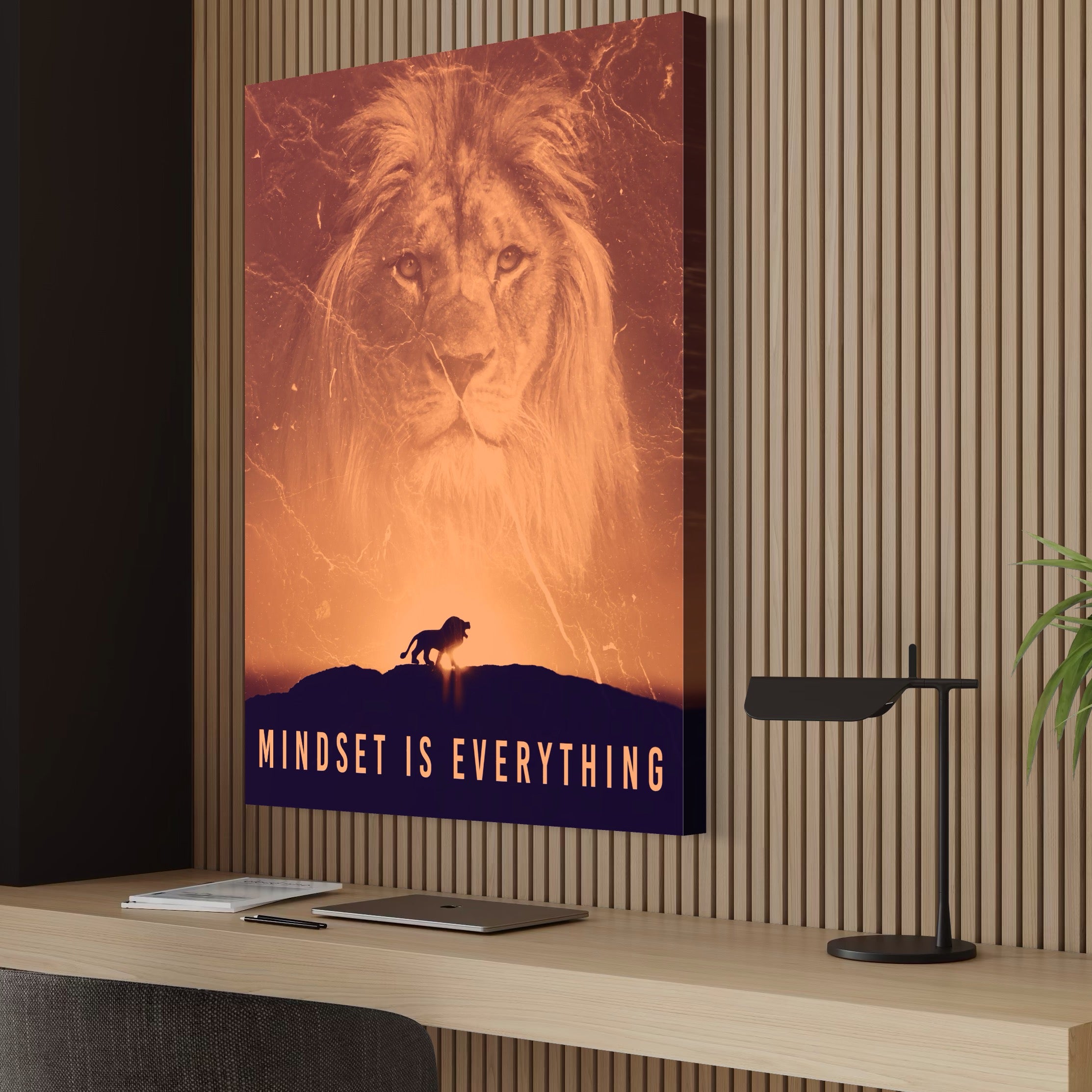 Tablou Canvas Premium LuxCanva® A1049, The Lion King ,  Leu, Regele Junglei, Safari, Motivational, Culori Vibrante