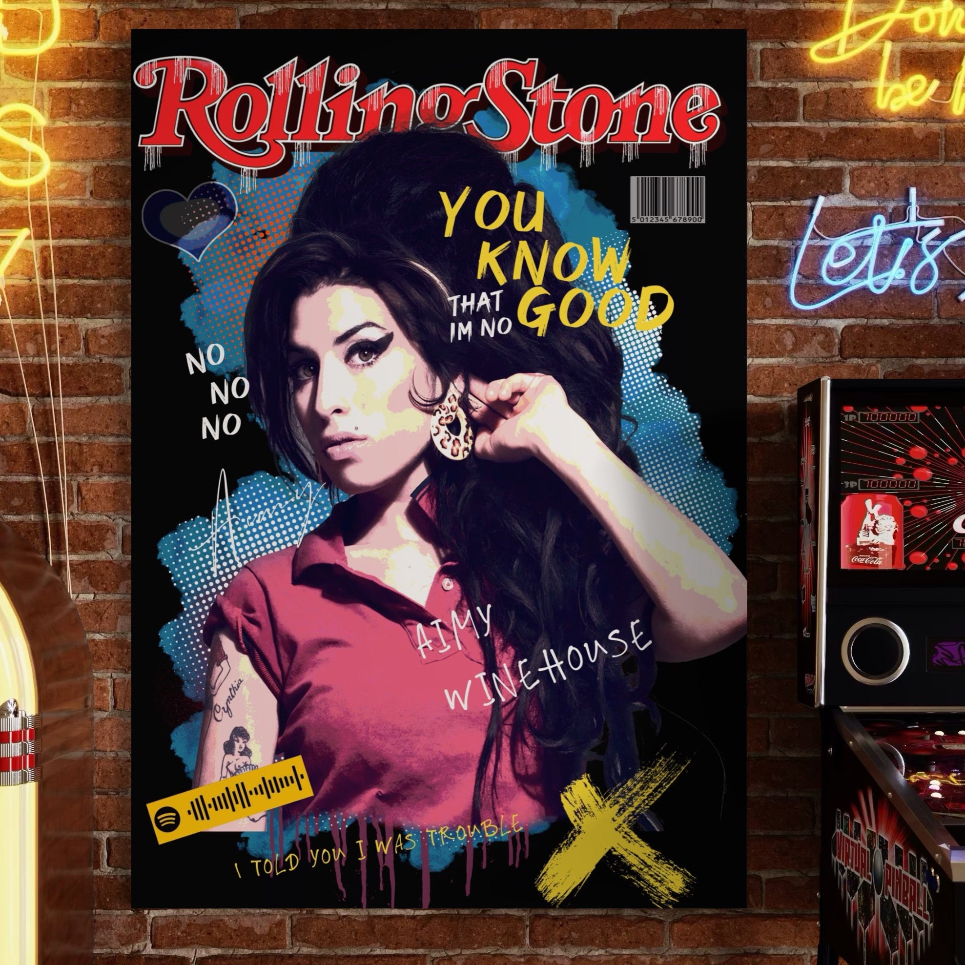 Tablou Canvas Premium LuxCanva® A1018, Amy Winehouse , Decorativ, Cantareata, Artista, Culori Vibrante