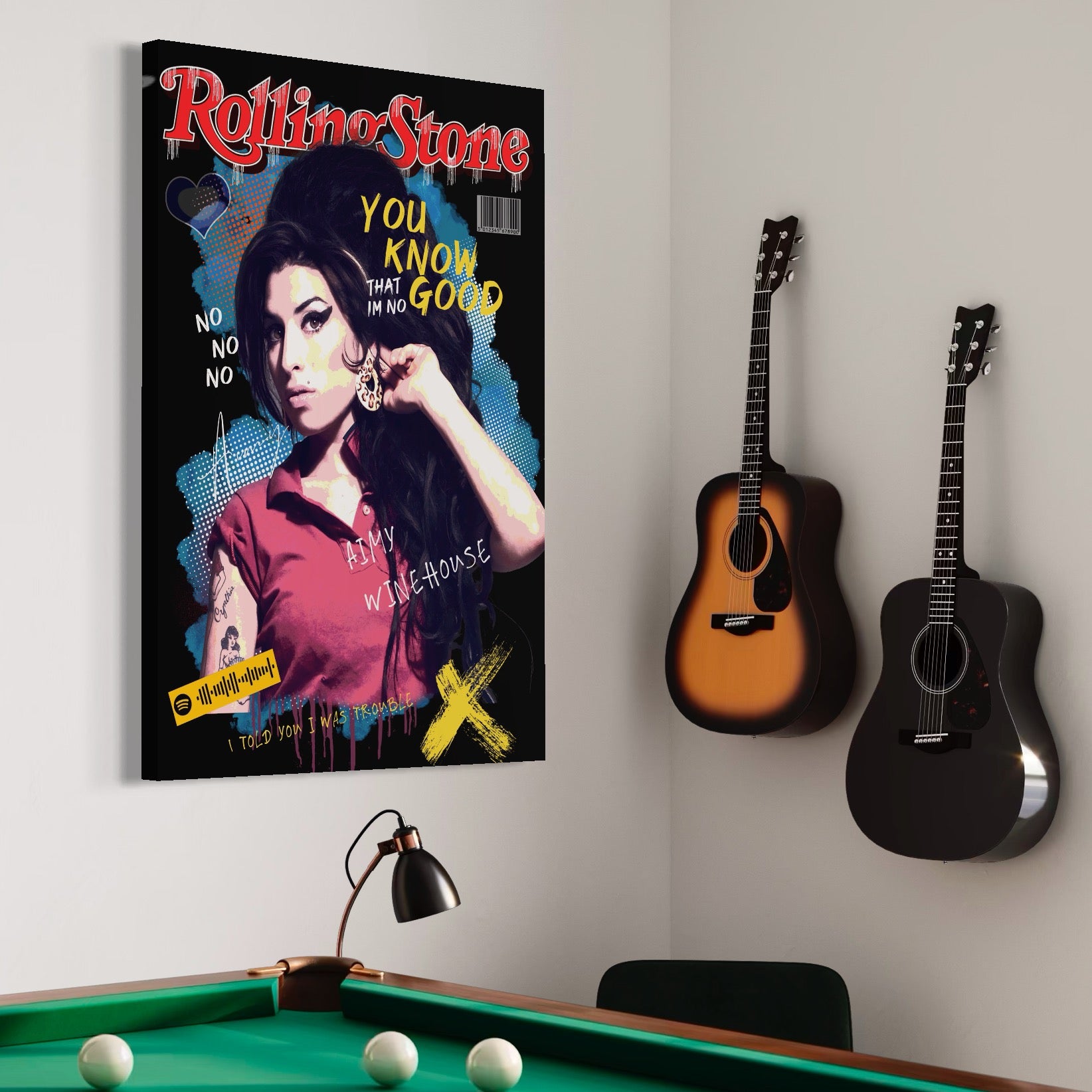 Tablou Canvas Premium LuxCanva® A1018, Amy Winehouse , Decorativ, Cantareata, Artista, Culori Vibrante