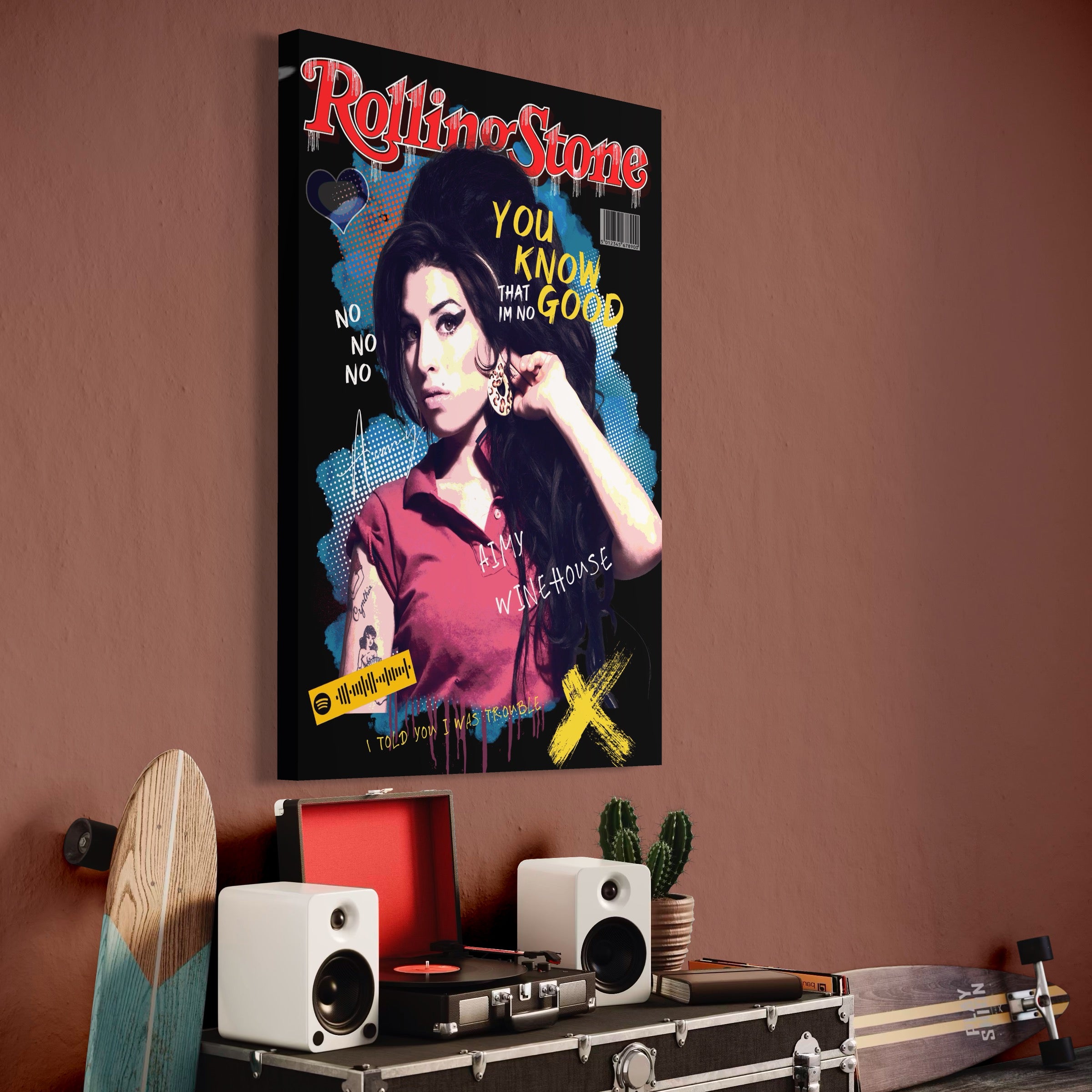 Tablou Canvas Premium LuxCanva® A1018, Amy Winehouse , Decorativ, Cantareata, Artista, Culori Vibrante