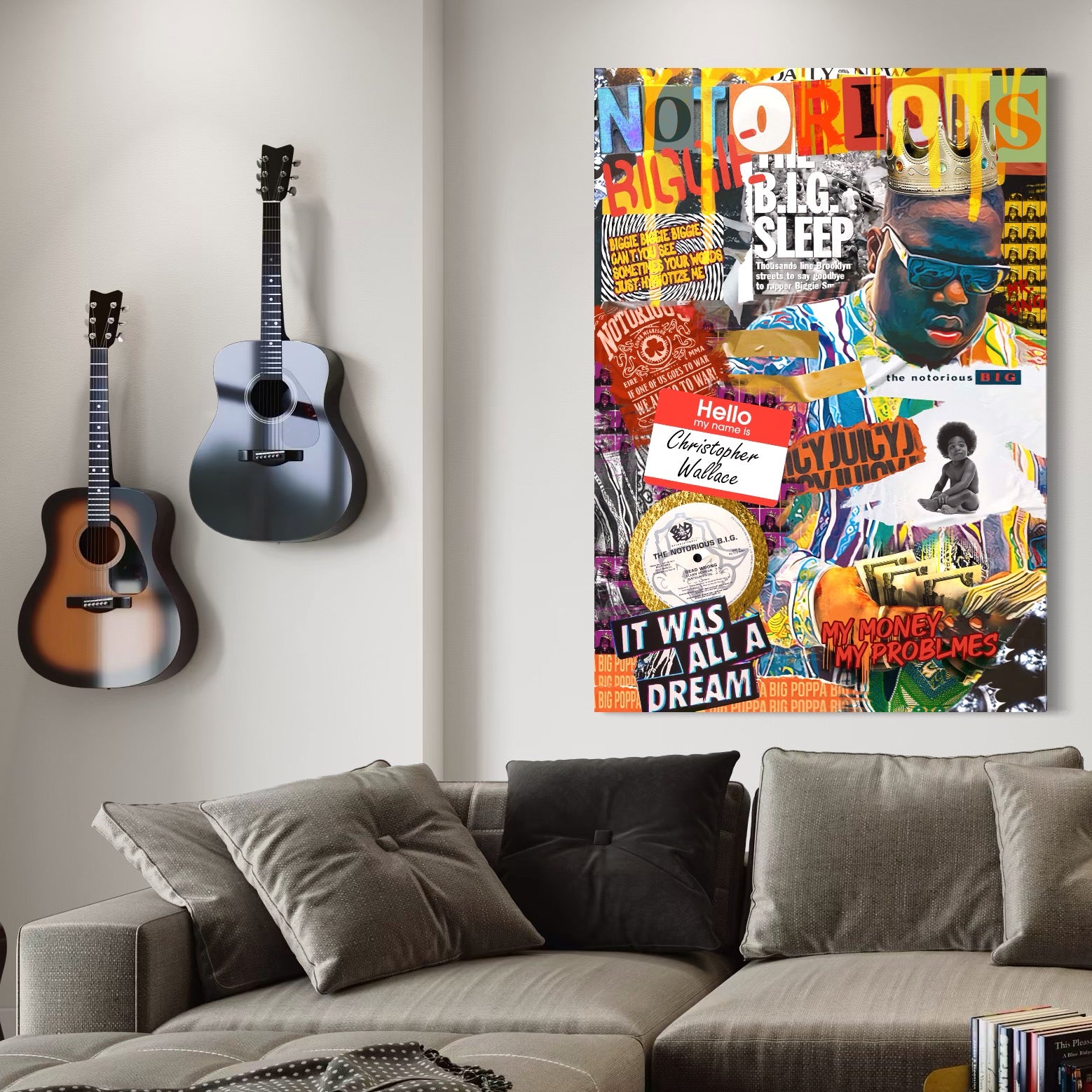 Tablou Canvas Premium LuxCanva® A1014, The Notorious Biggie , Decorativ, Cantaret, Artisit, Rapper, Motivational, Culori Vibrante