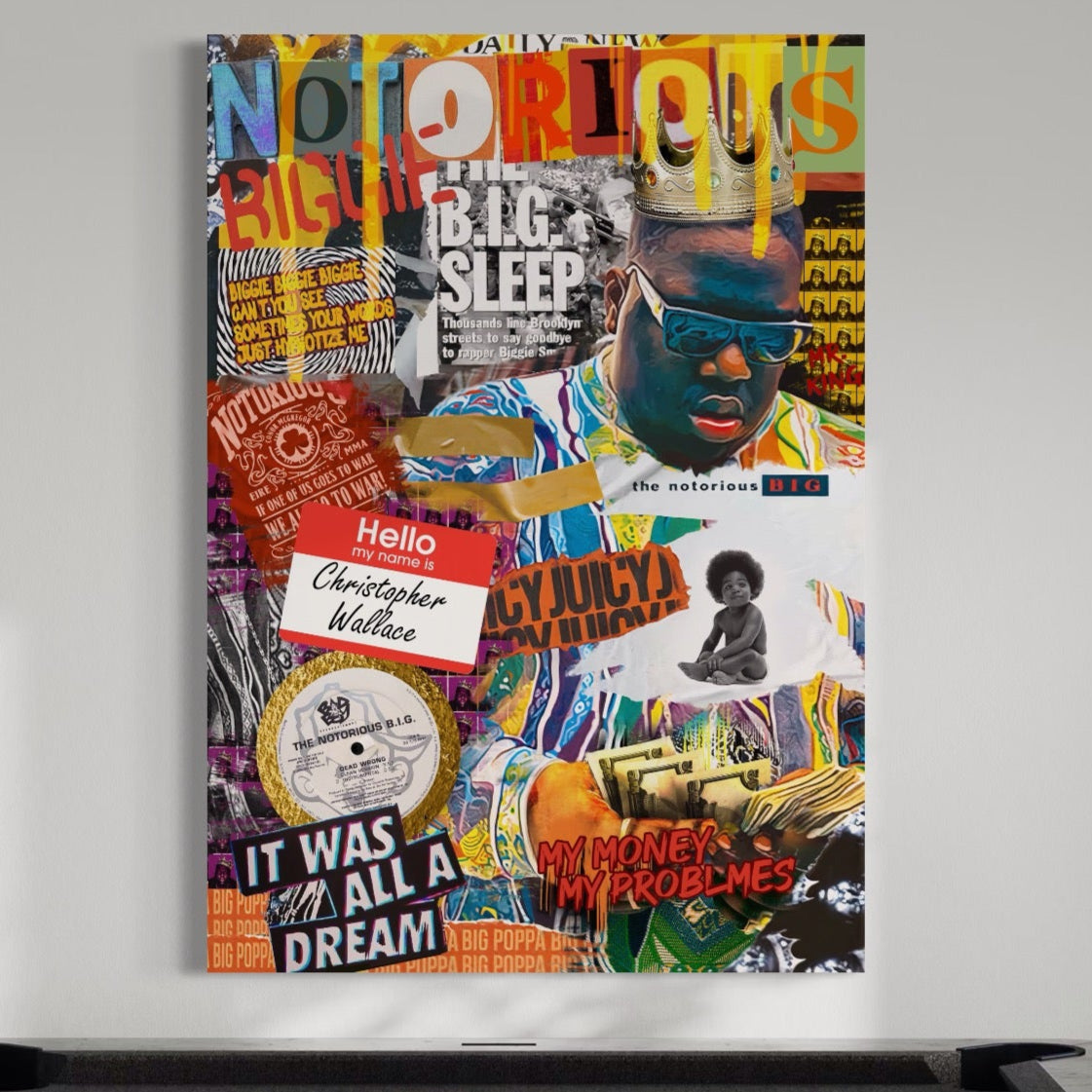 Tablou Canvas Premium LuxCanva® A1014, The Notorious Biggie , Decorativ, Cantaret, Artisit, Rapper, Motivational, Culori Vibrante