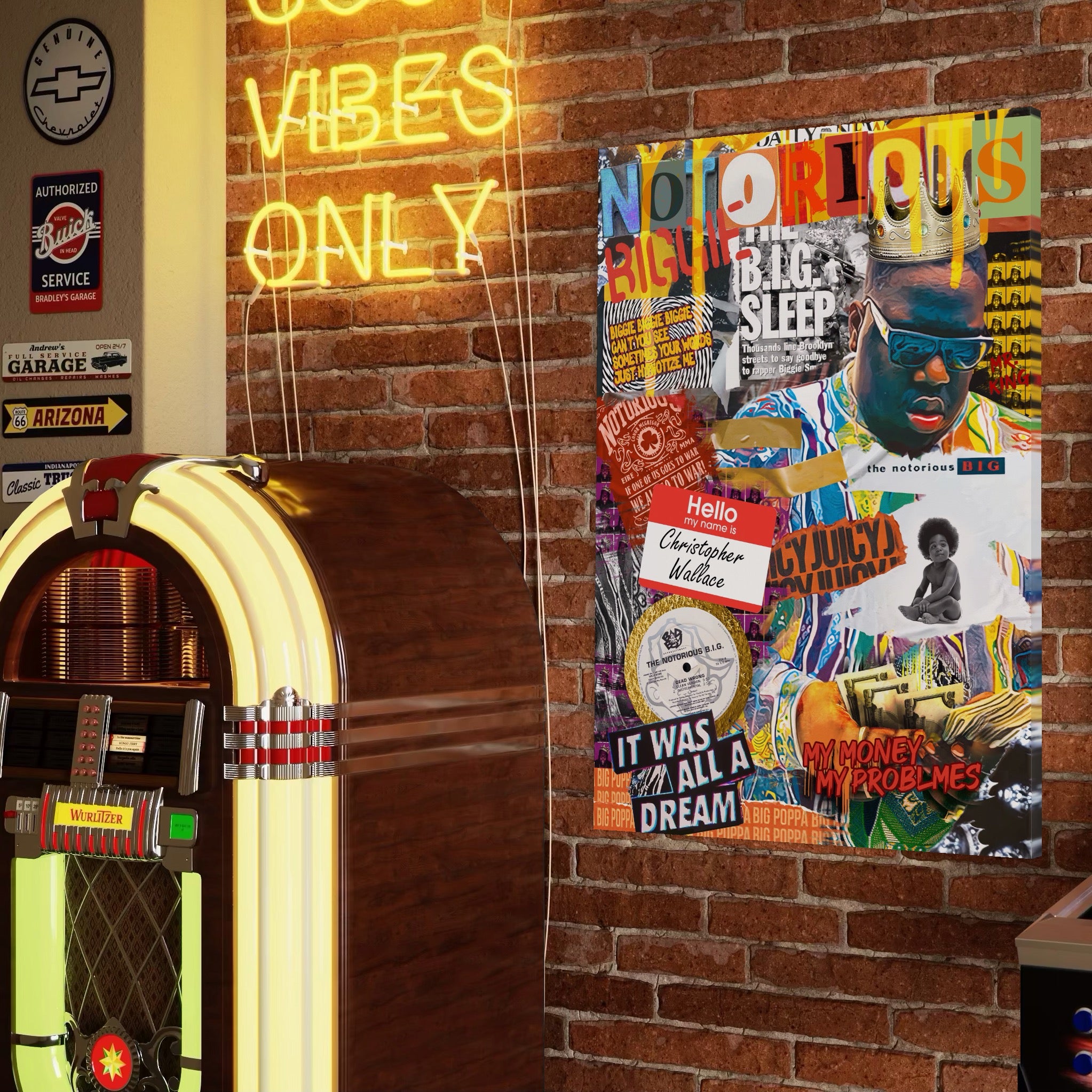 Tablou Canvas Premium LuxCanva® A1014, The Notorious Biggie , Decorativ, Cantaret, Artisit, Rapper, Motivational, Culori Vibrante