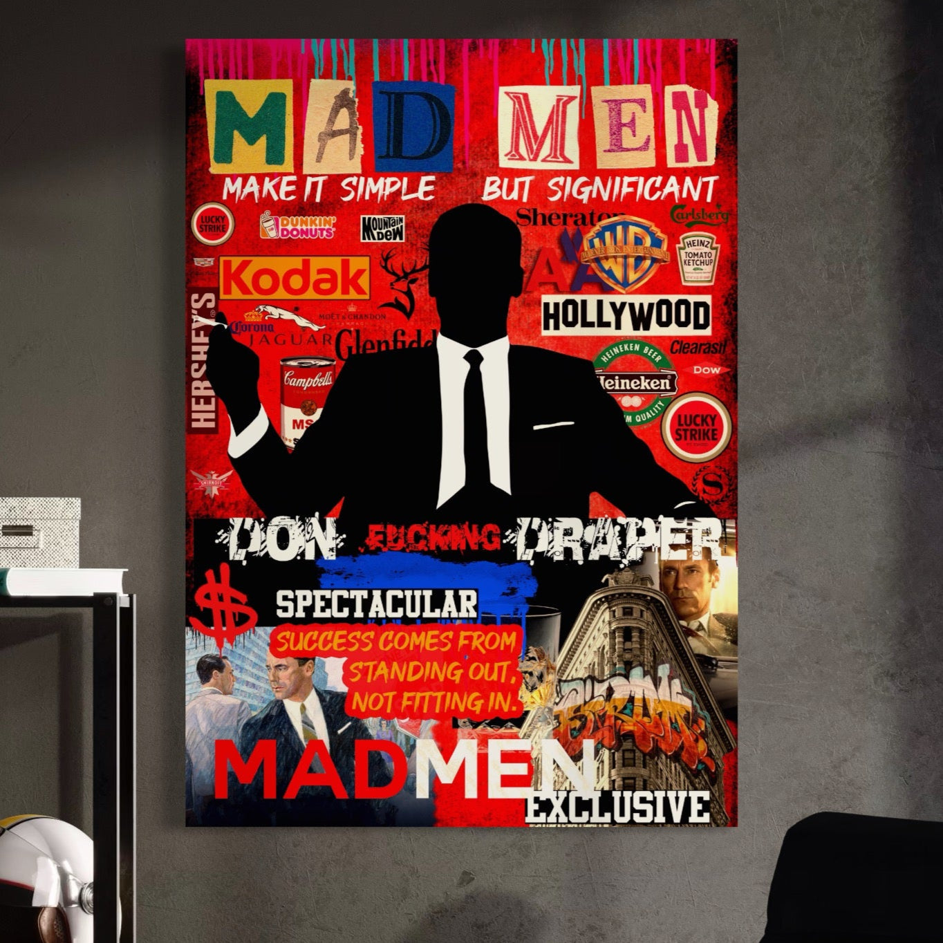 Tablou Canvas Premium, LuxCanva® A1013, Mad Men Don Draper , Decorativ, Serial, Film, Motivational, Culori Vibrante
