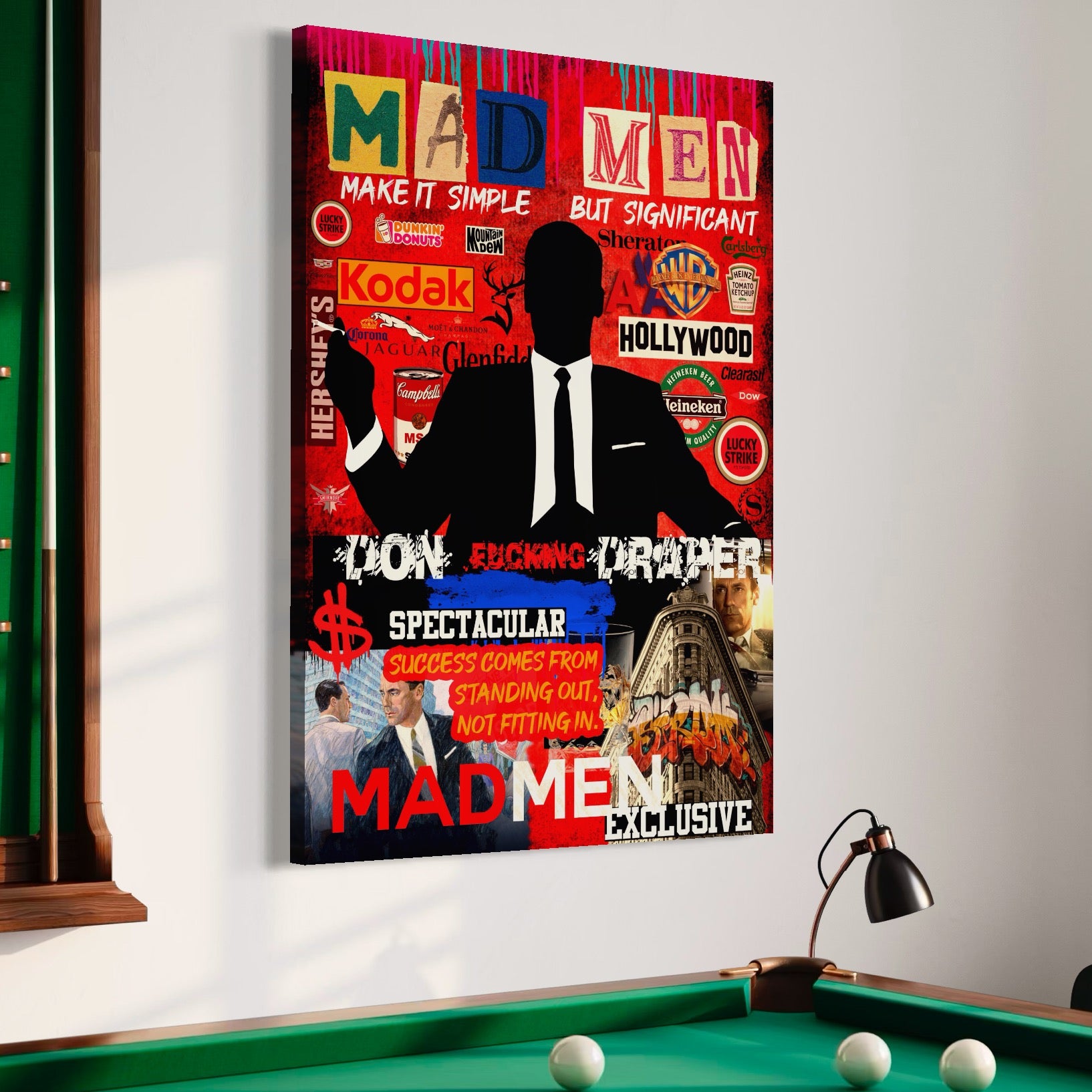 Tablou Canvas Premium, LuxCanva® A1013, Mad Men Don Draper , Decorativ, Serial, Film, Motivational, Culori Vibrante