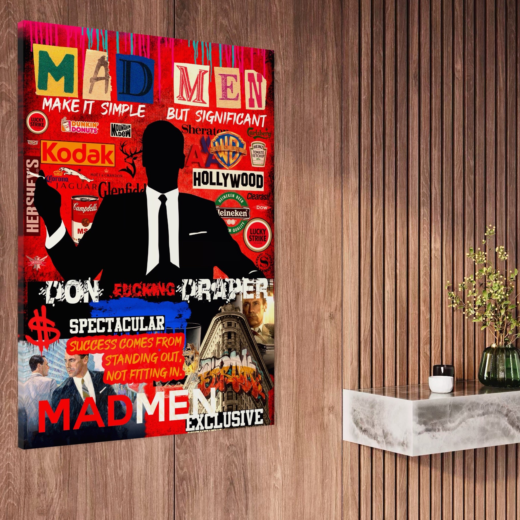 Tablou Canvas Premium, LuxCanva® A1013, Mad Men Don Draper , Decorativ, Serial, Film, Motivational, Culori Vibrante