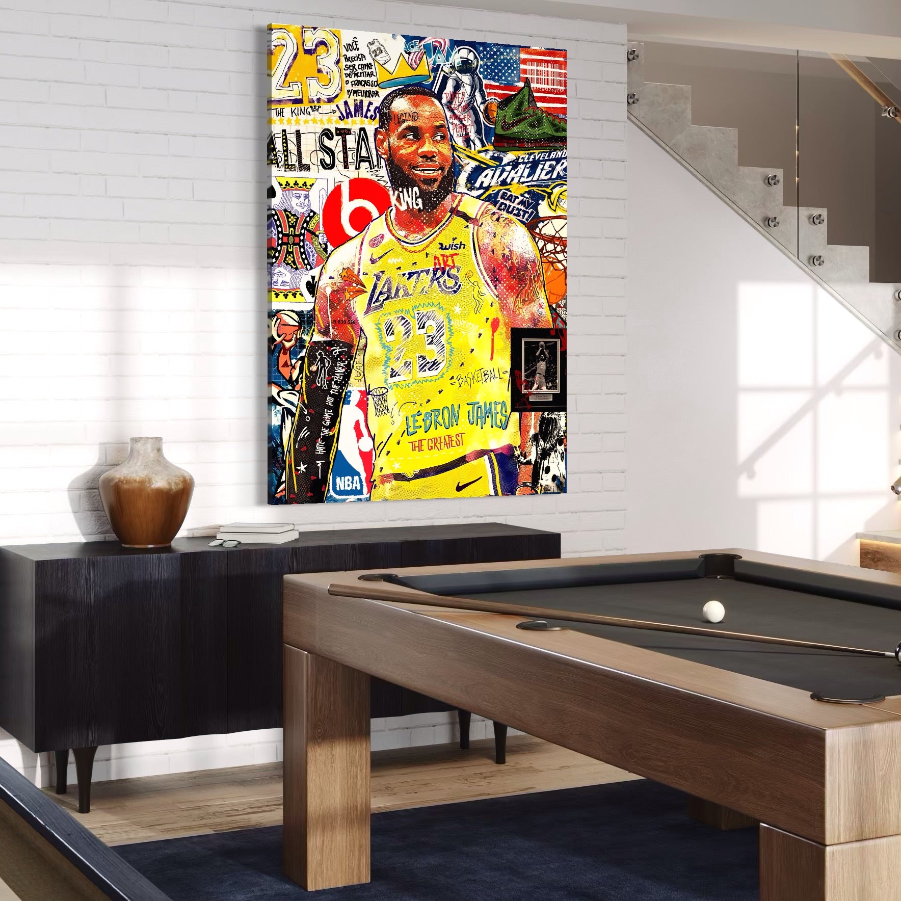 Tablou Canvas Premium LuxCanva® A1012, LeBron James , Decorativ, Sport, Baschet, Culori Vibrante