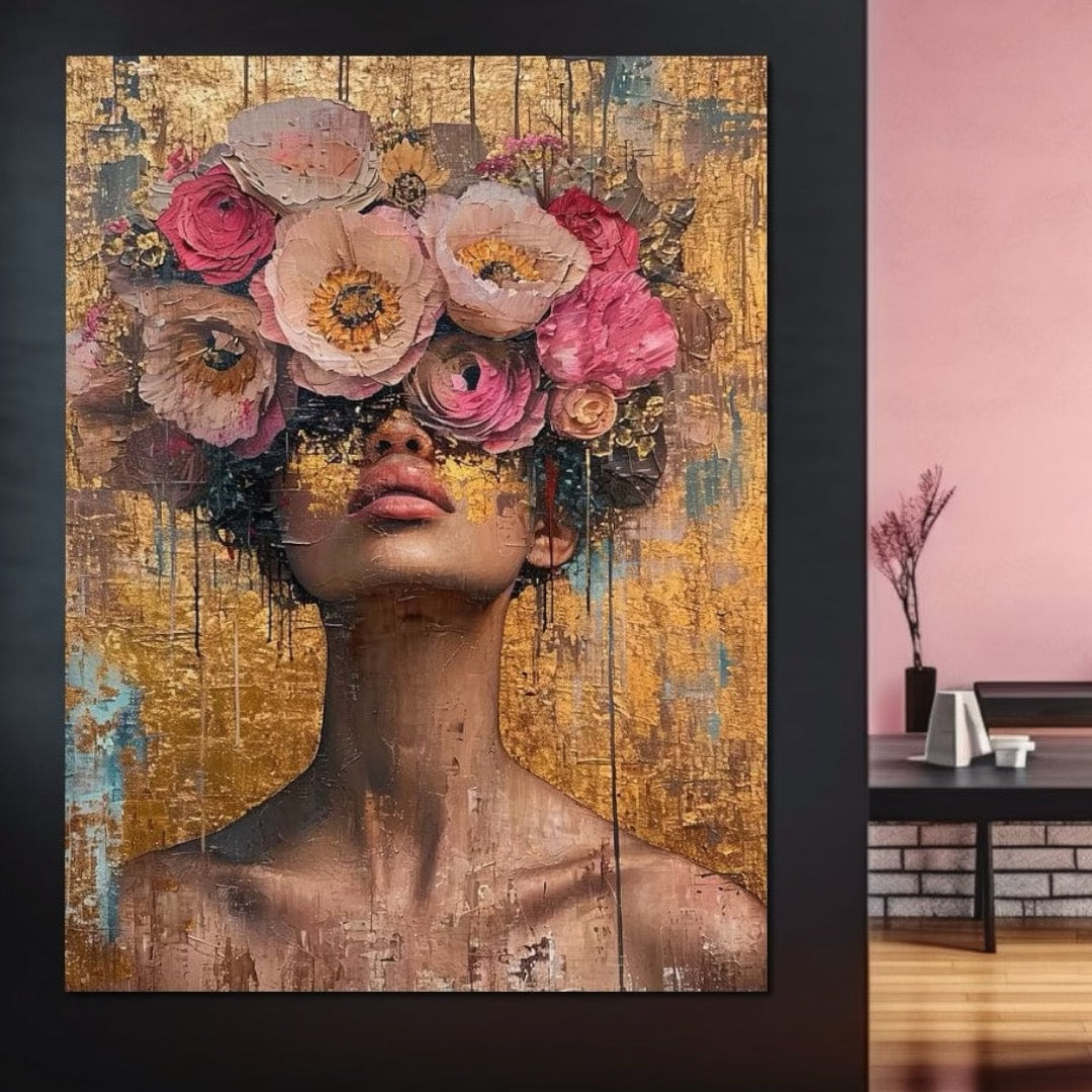 Tablou Canvas Premium LuxCanva® G1032, Poezie in Petale Pastel , Coroana, Natura, Simbioza, Romantism, Artistic, Armonie, Living, Dormitor