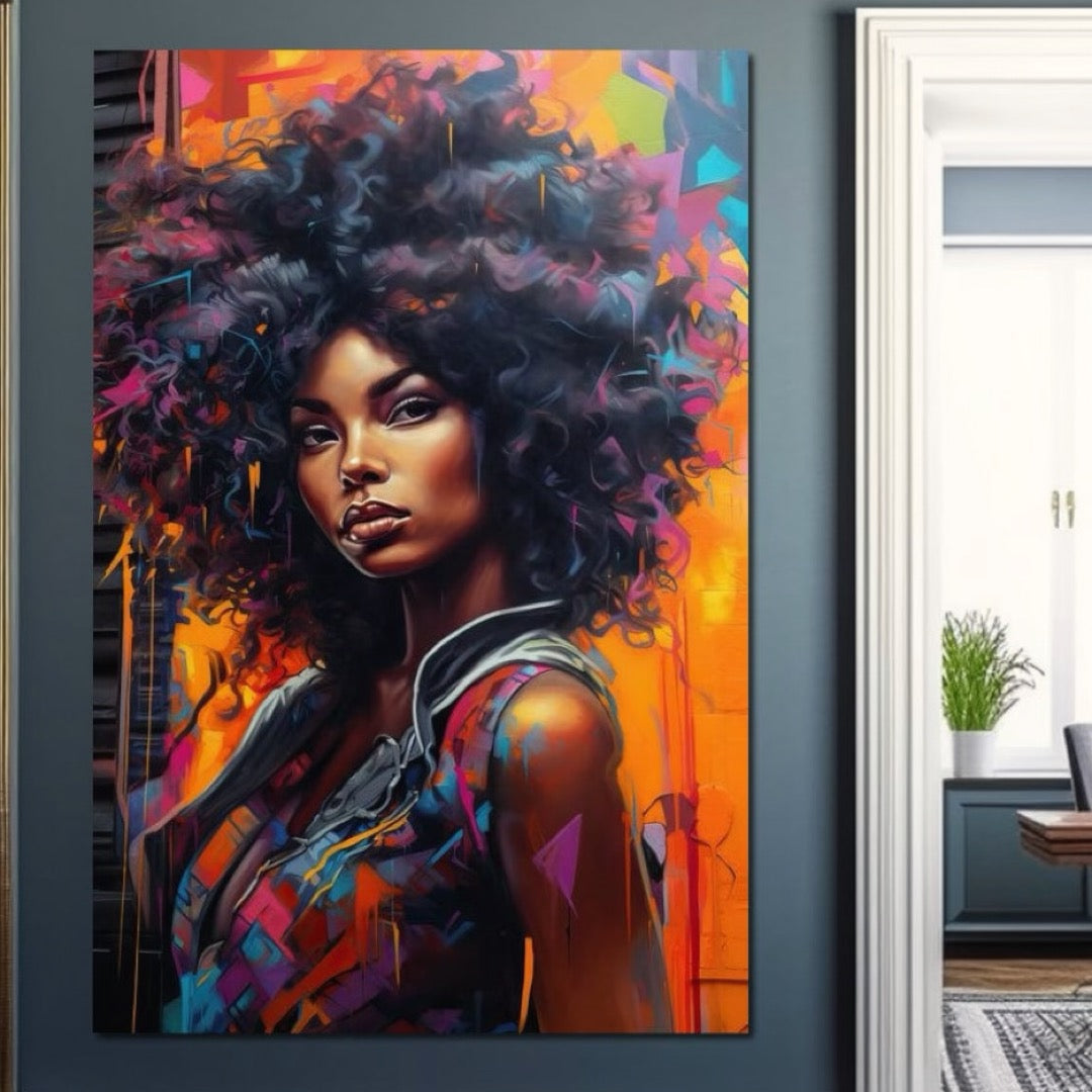 Tablou Canvas Premium LuxCanva® G1035, Spirit Rebel ,  Urban, Afro, Electric, Independenta, Contrast, Frumusete, Living, Dormitor, Culori vibrante