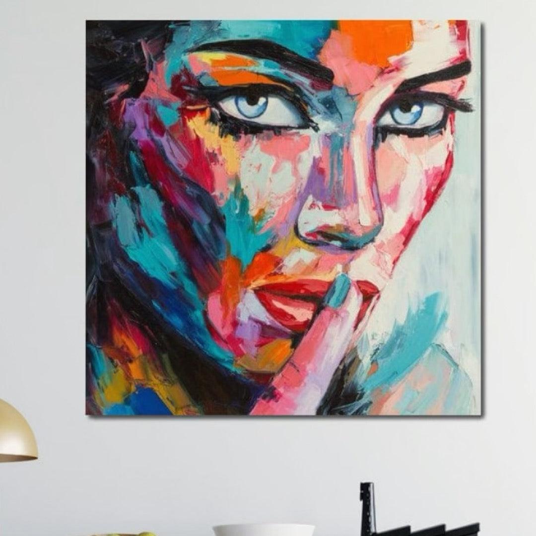 Tablou Canvas Premium LuxCanva® GL1067, Tacerea Vorbeste , Privire, Misterioasa, Tacere, Ochi, Soapta, Patrunzatoare, Cromatic, Living, Dormitor