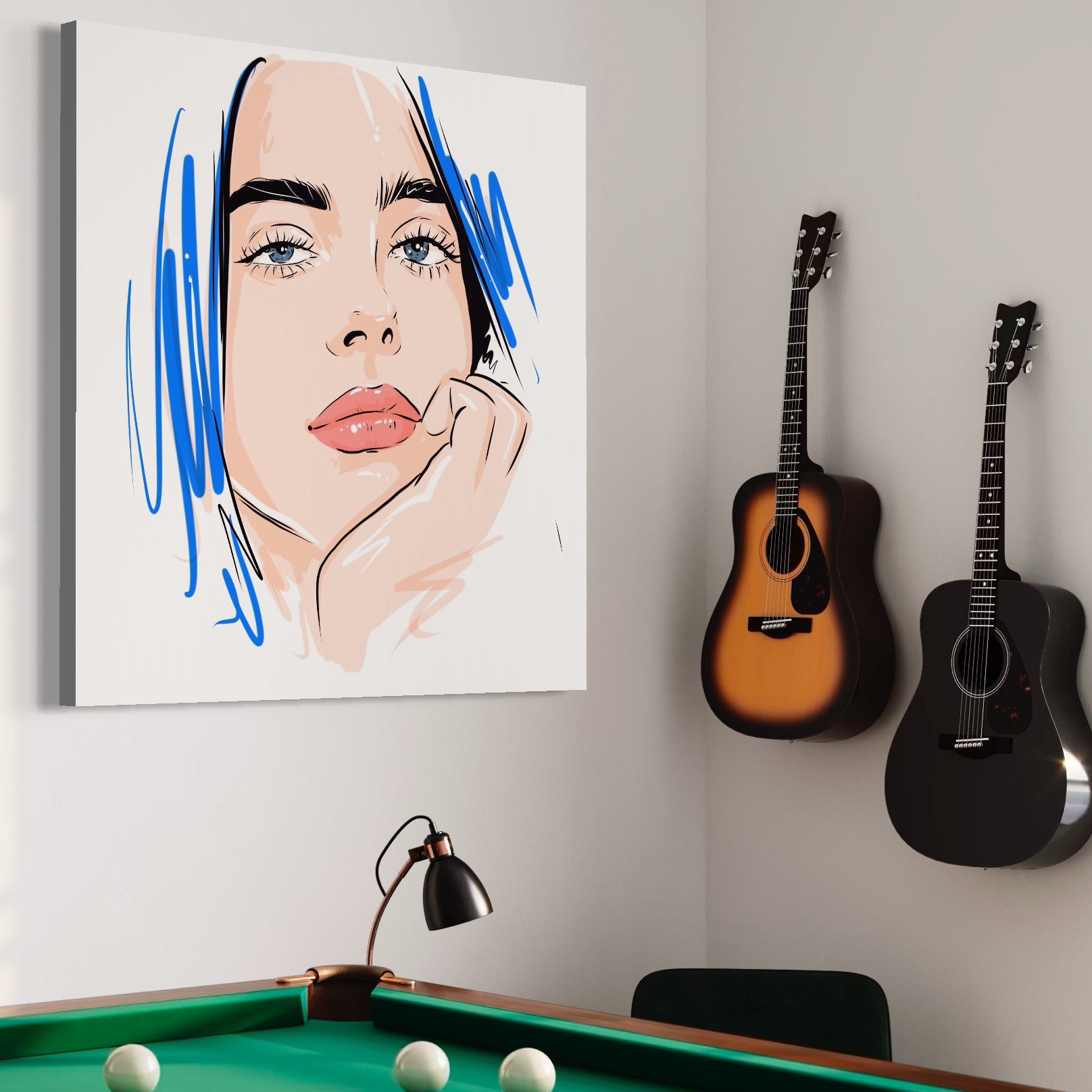 Tablou Canvas Premium LuxCanva® A1366, Girl In Love , Living, Fata, Visatoare, Iubire, Dormitor, Culori Vibrante