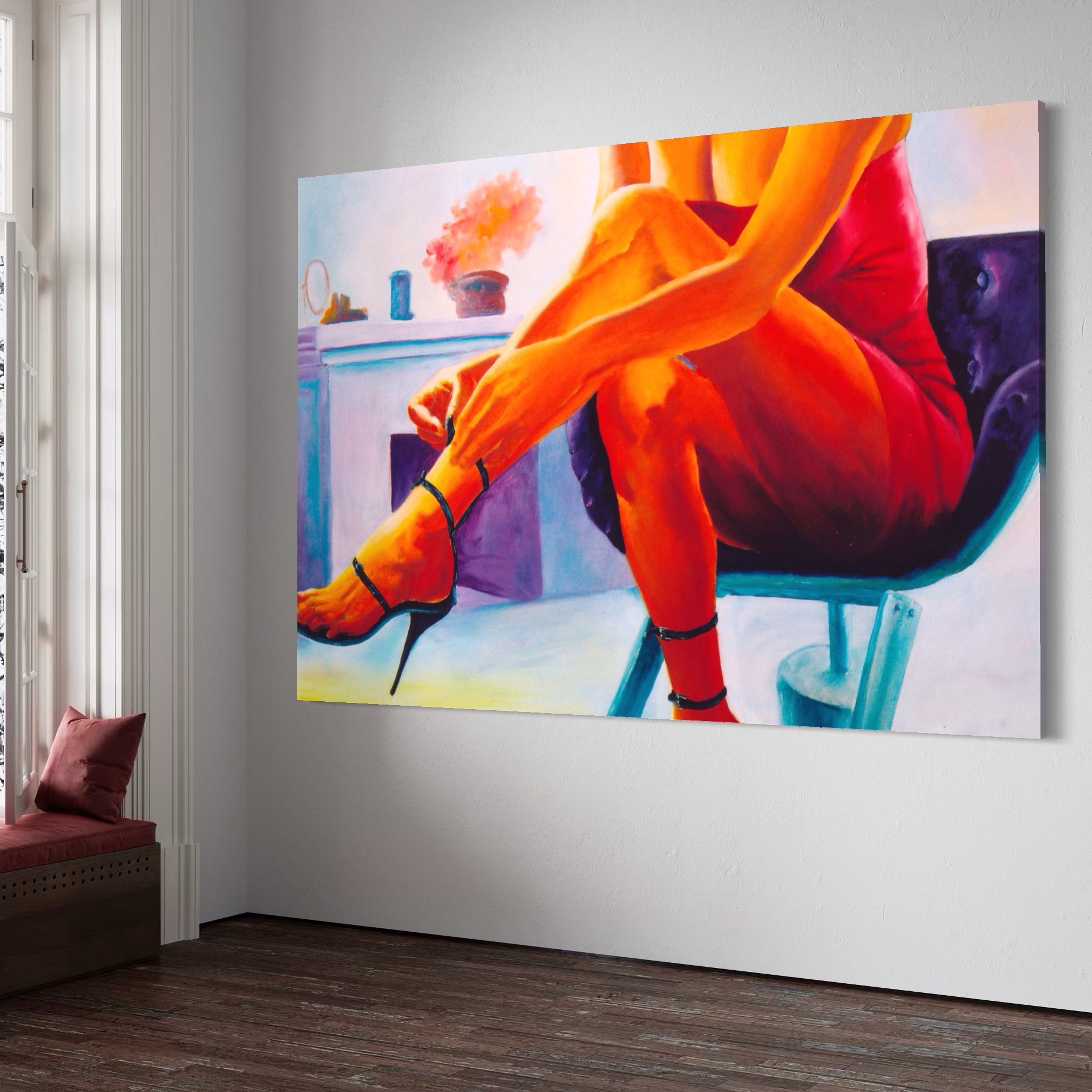 Tablou Canvas Premium, LuxCanva® A1368, Sexy Legs , Living, Femeie, Picioare, Frumusete, Senzual, Dressing, Culori Vibrante