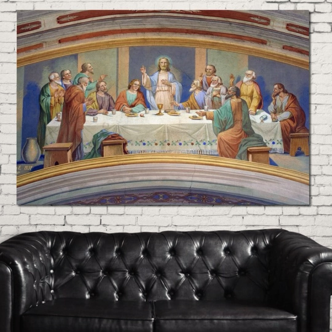 Tablou Canvas Premium LuxCanva® H1006, Cina Cea de Taina , Cina, Taina, Arta, Credinta, Capodopera, Sacralitate, Lumina, Armonie, Apostoli, Living