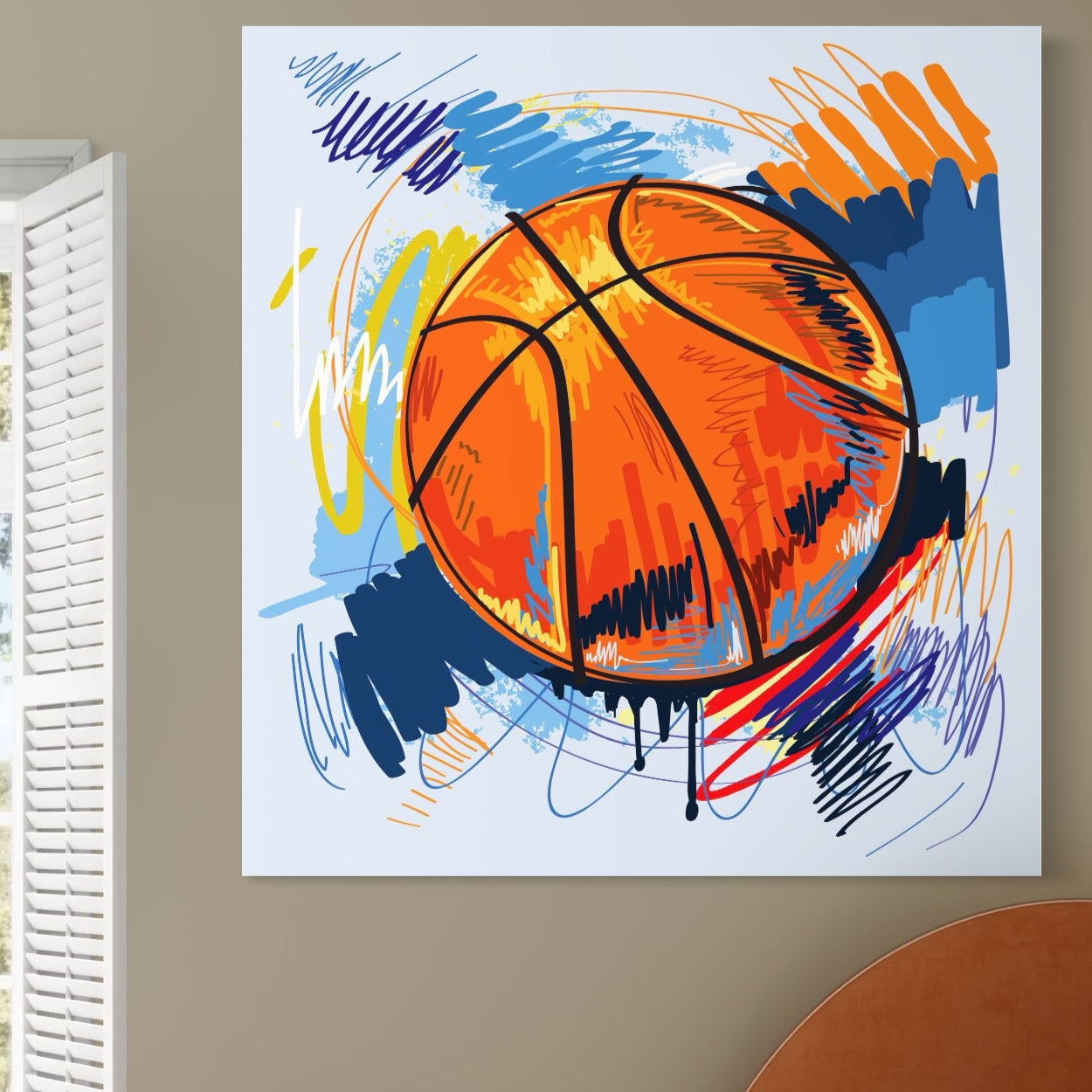Tablou Canvas Premium LuxCanva® A1372, Basketball , Dormitor, Minge, Sport, Baschet, Camera Copil, NBA, Culori Vibrante