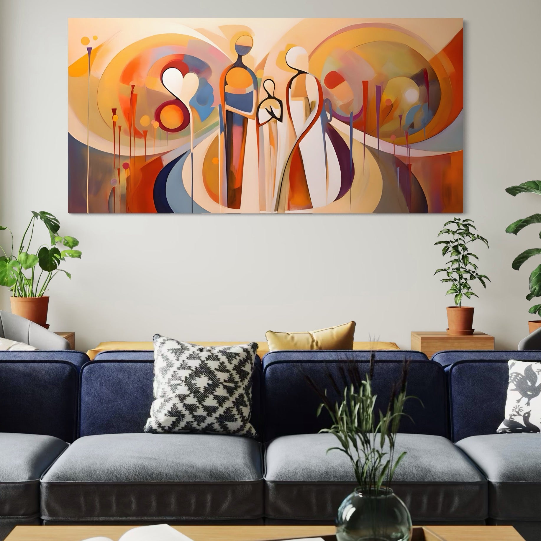 Tablou Canvas Premium LuxCanva® A1379, Family ,Dormitor, Cuplu, Iubire, Abstract, Living, Culori Vibrante