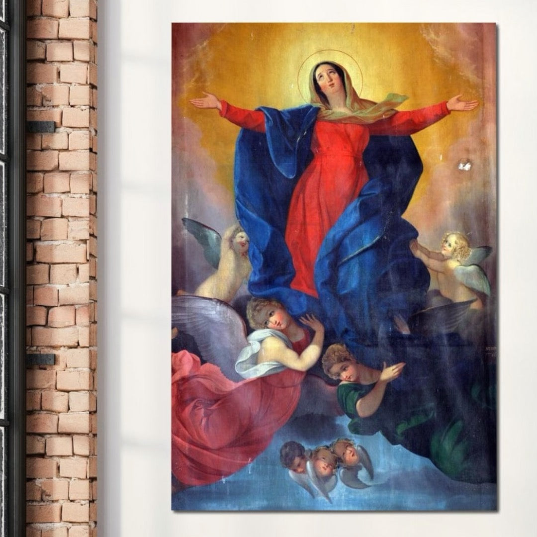 Tablou Canvas Premium LuxCanva® H1021 Armonie Celesta , Ingeri, Fecioara, Inaltare, Divina, Frumusete, Protectie, Speranta, Dans, Living, Dormitor