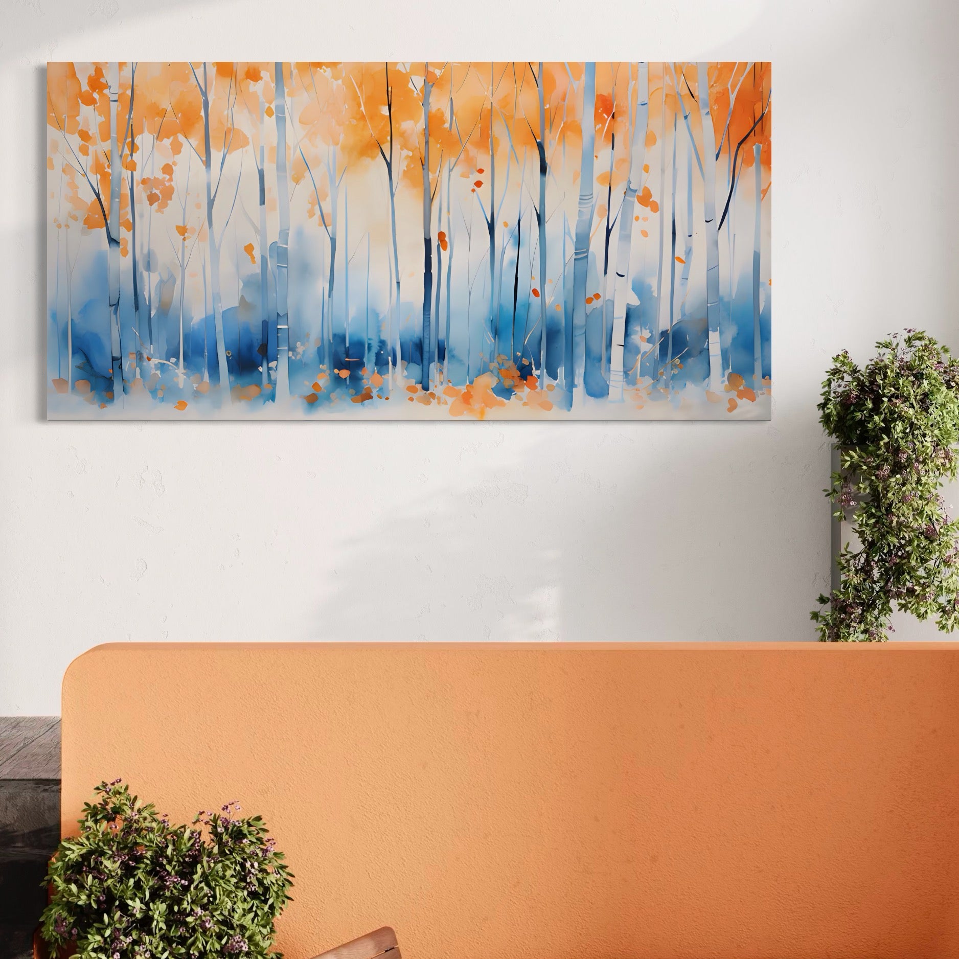 Tablou Canvas Premium LuxCanva® A1382, In Culorile Toamnei , Living, Padure, Natura, Copaci, Dormitor, Culori Vibrante