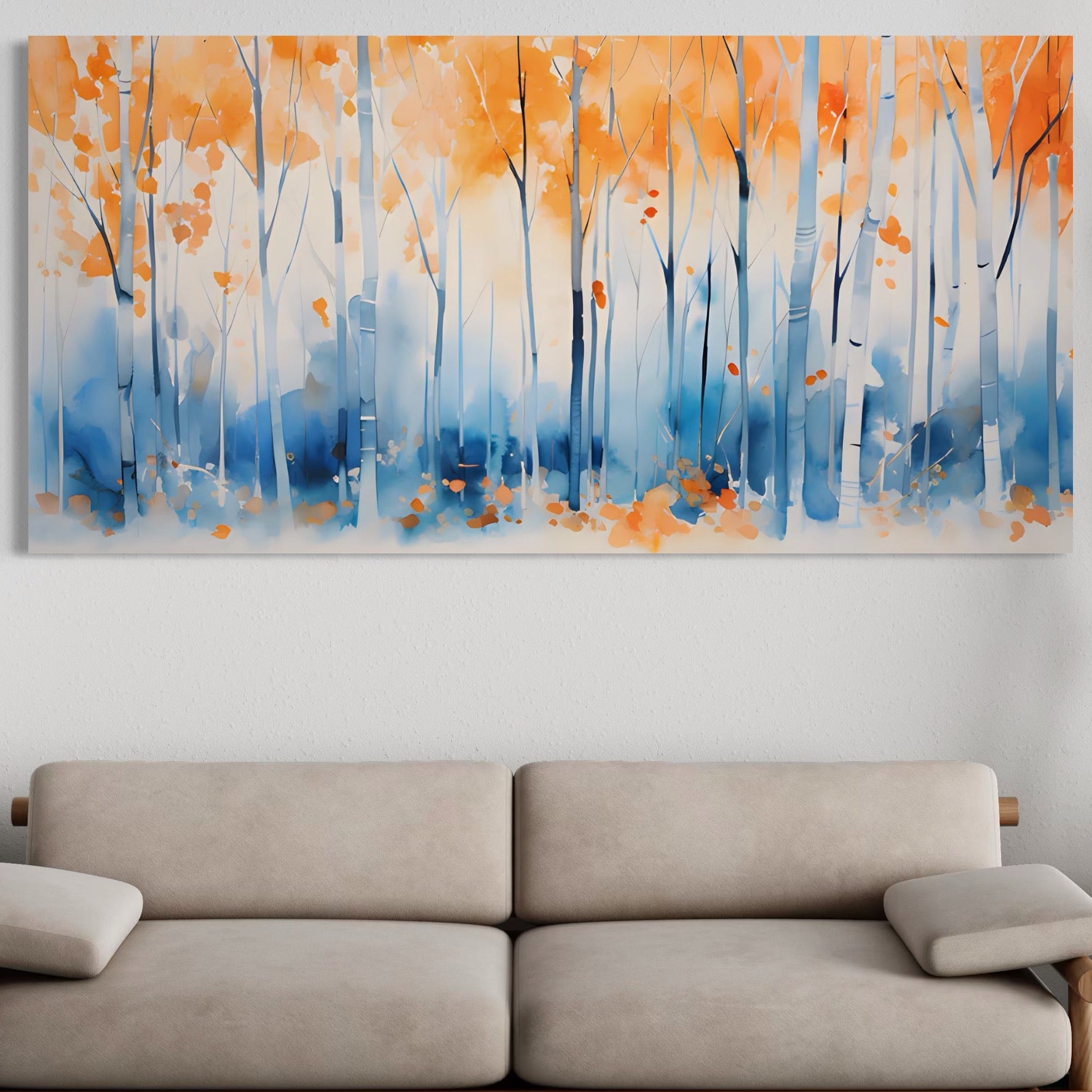 Tablou Canvas Premium LuxCanva® A1382, In Culorile Toamnei , Living, Padure, Natura, Copaci, Dormitor, Culori Vibrante