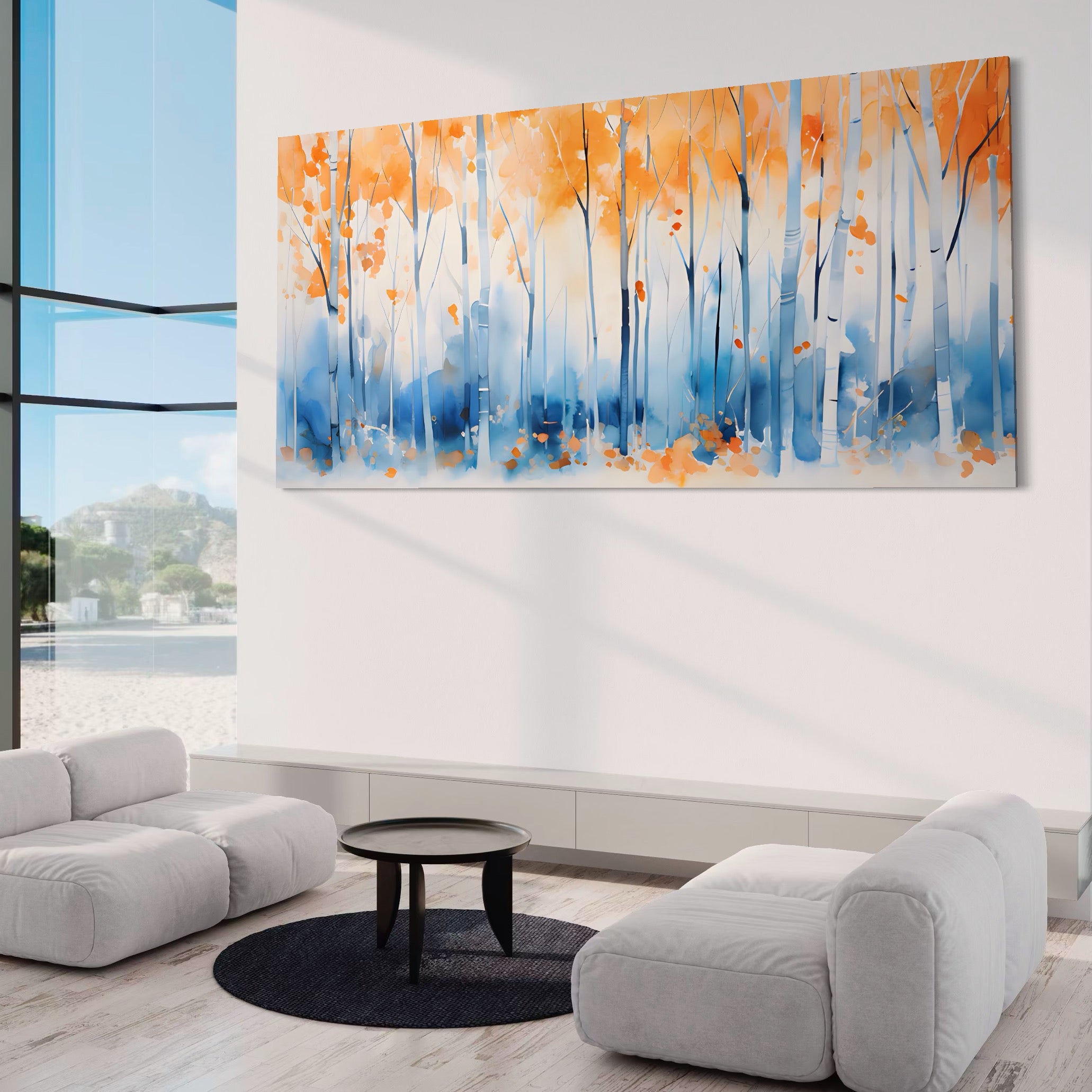 Tablou Canvas Premium LuxCanva® A1382, In Culorile Toamnei , Living, Padure, Natura, Copaci, Dormitor, Culori Vibrante