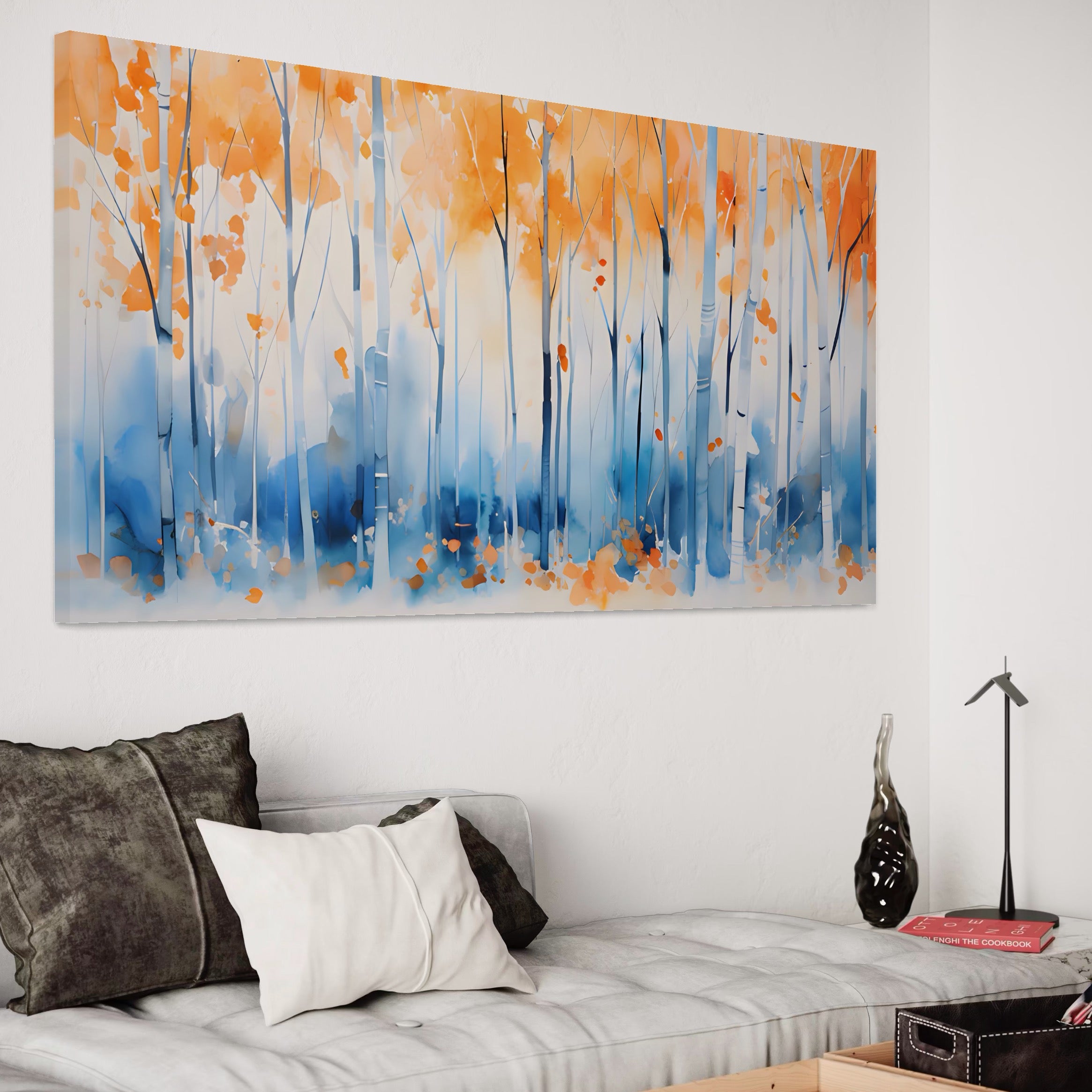 Tablou Canvas Premium LuxCanva® A1382, In Culorile Toamnei , Living, Padure, Natura, Copaci, Dormitor, Culori Vibrante