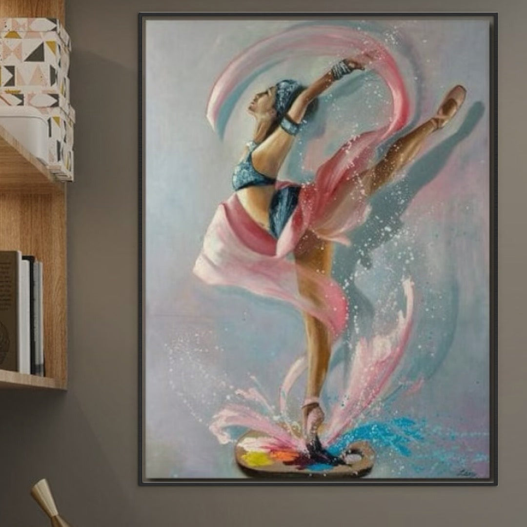 Leinwand Premium Canvas Wandkunst, LuxCanva® G1078, Ballett Kunst, Anmut, Tanz, Bühne, Show, Leistung, Dynamik, Traum, Ballerina, Ballerina, Sport, Bewegung, Wohnen, Schlafzimmer