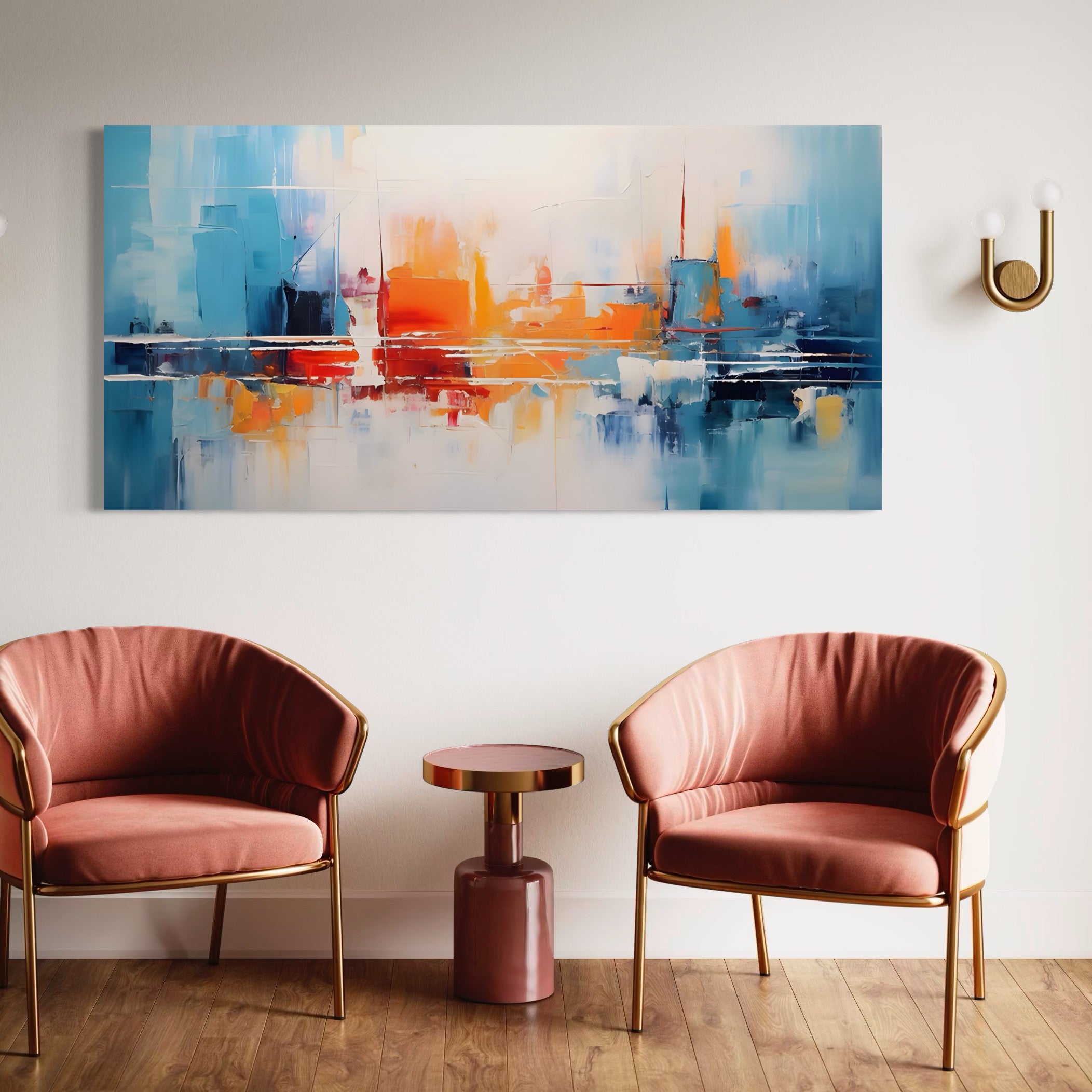 Tablou Canvas Premium LuxCanva® A1391, Contrast De Culori , Living, Arta Moderna, Pata De Culoare, Abstract, Dormitor, Culori Vibrante