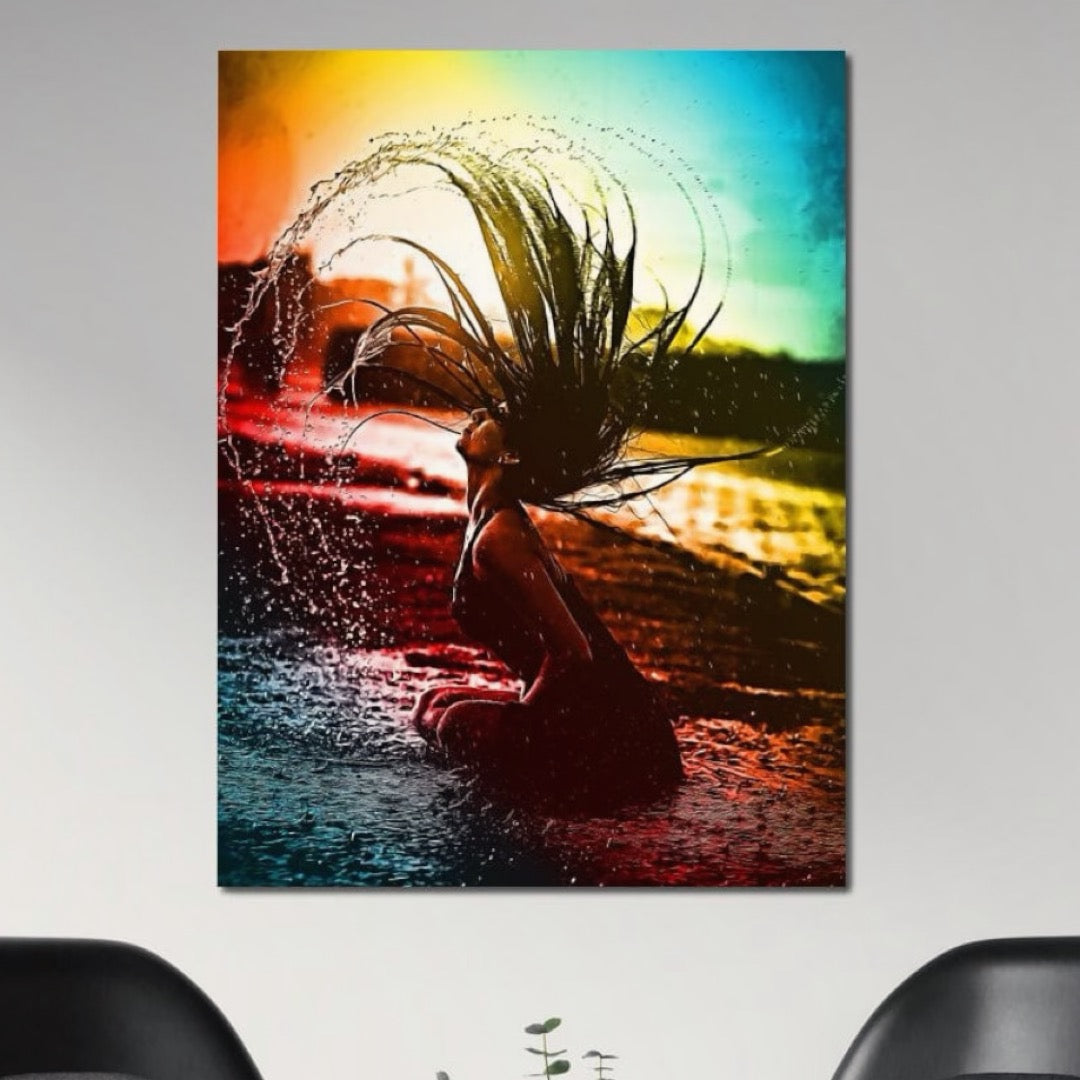 Tablou Canvas Premium, LuxCanva® G1085, O Vara Neon, Apa, Lumina, Plaja, Apus, Natura, Vibe, Spirit, Salbatic, Libertate, Vacanta, Living, Dormitor