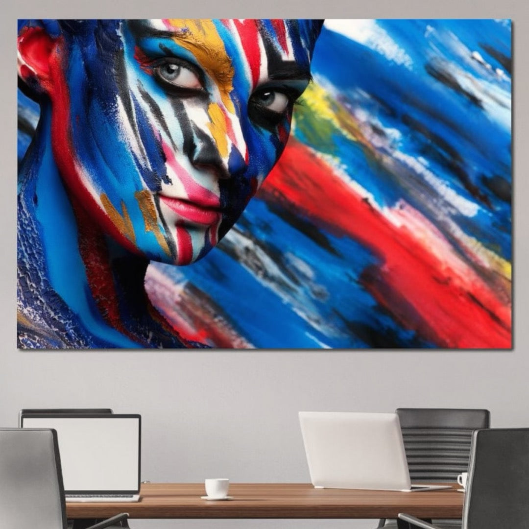 Tablou Canvas Premium, LuxCanva® G1088, Femeia Avatar, Curcubeu, Carisma, Ochi, Verzi, Privire, Fata, Nuante, Mister, Photo, Shooting, Living, Dormitor