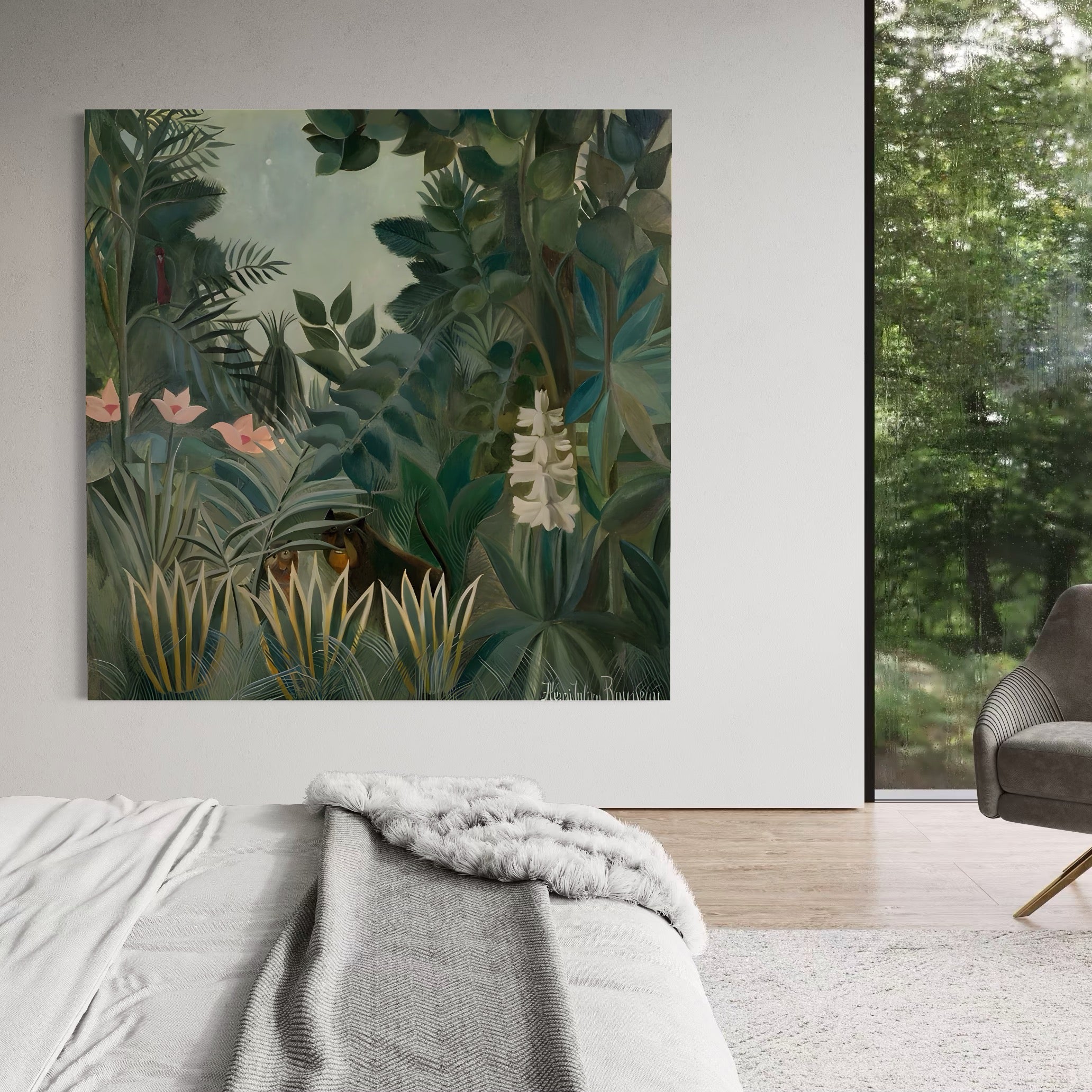 Tablou Canvas Premium LuxCanva® A1398, Primavara In Padure , Room, Animale, Zambila, Lalele, Natura, Living, Culori Vibrante