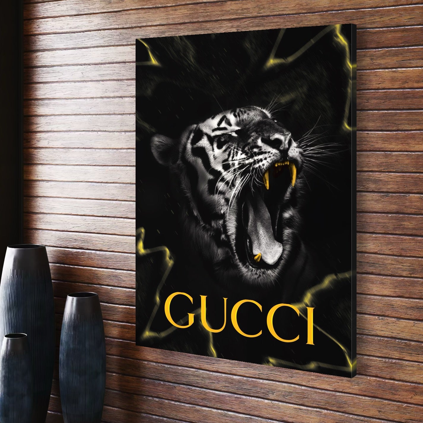 Tablou Canvas Premium, LuxCanva® A1044, Gucci Tiger, Tigru, Lux Brand, Moda, Culori Vibrante