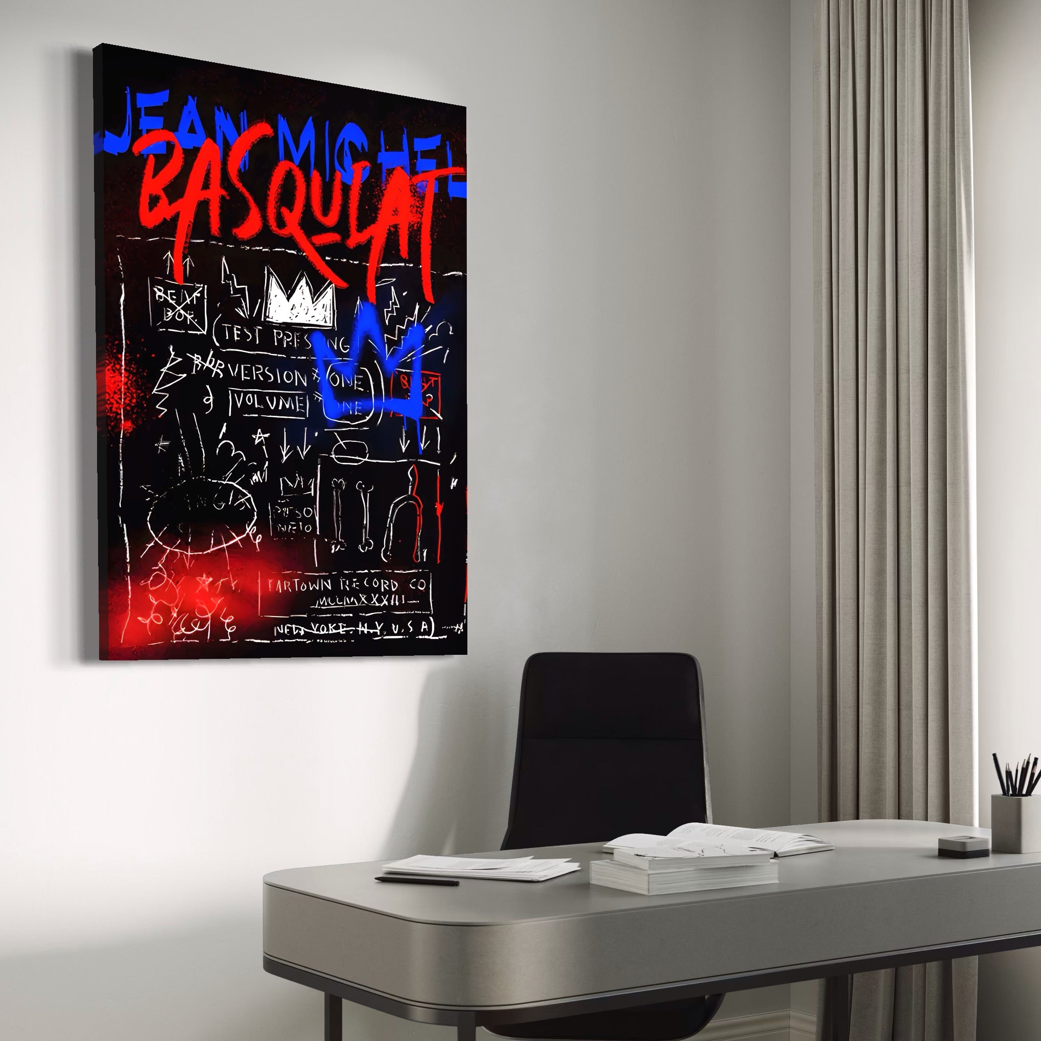 Tablou Canvas Premium LuxCanva® A1407, Jean-Michel Basquiat , Room, Artist, Graffiti SAMO, Arta Stradala, Living, Culori Vibrante