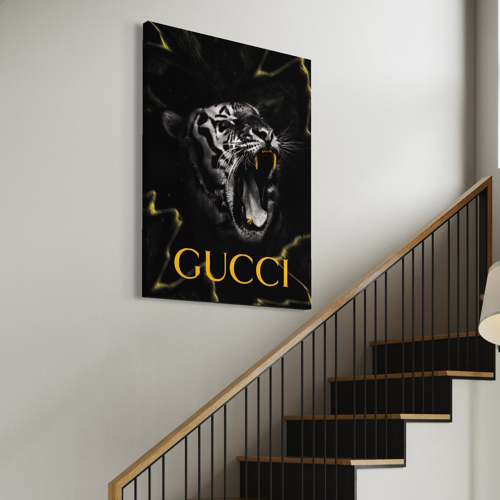 Tablou Canvas Premium, LuxCanva® A1044, Gucci Tiger, Tigru, Lux Brand, Moda, Culori Vibrante