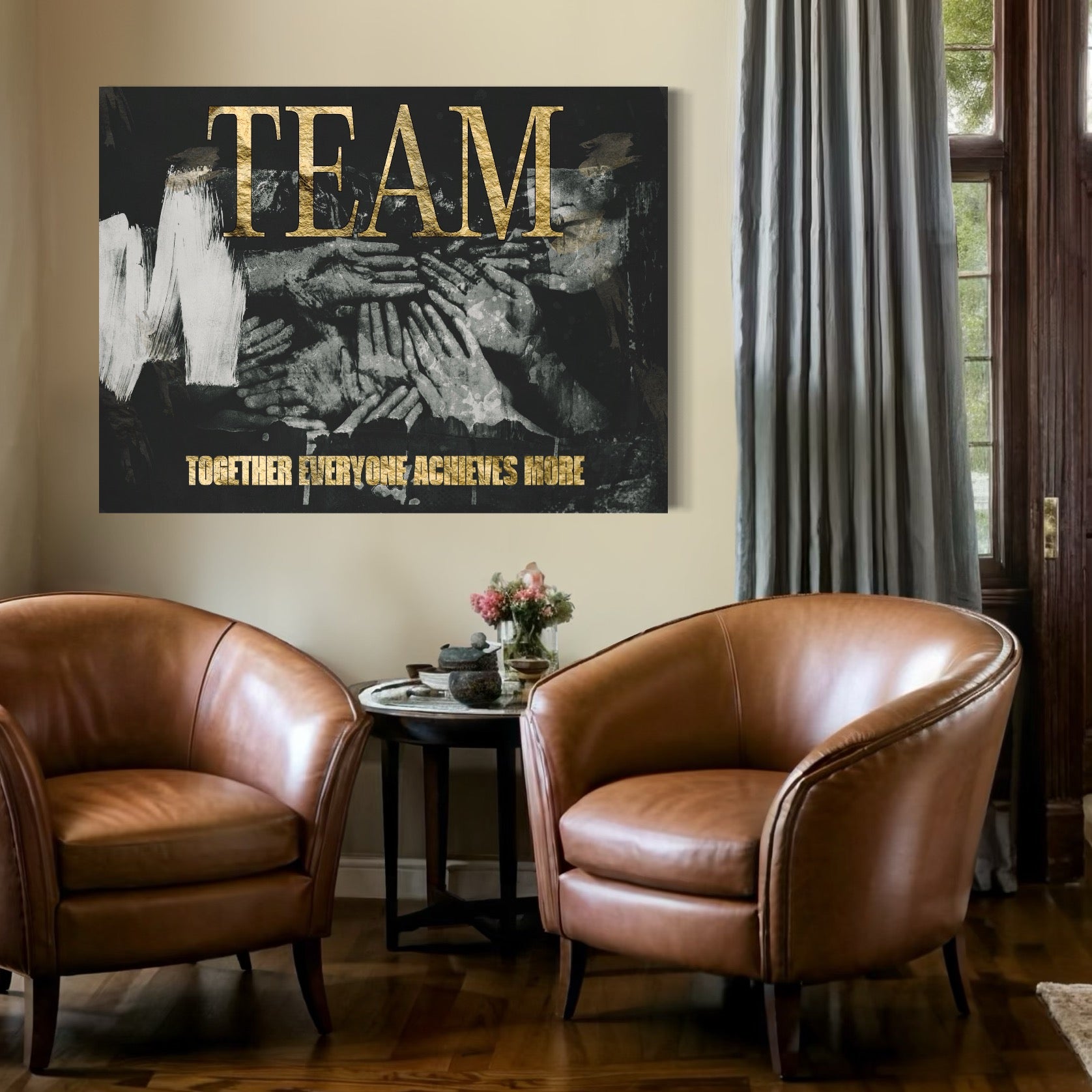 Tablou Canvas Premium, LuxCanva® A1031, Team, Decorativ, Echipa, Teamwork, Birou, Motivational, Culori Vibrante
